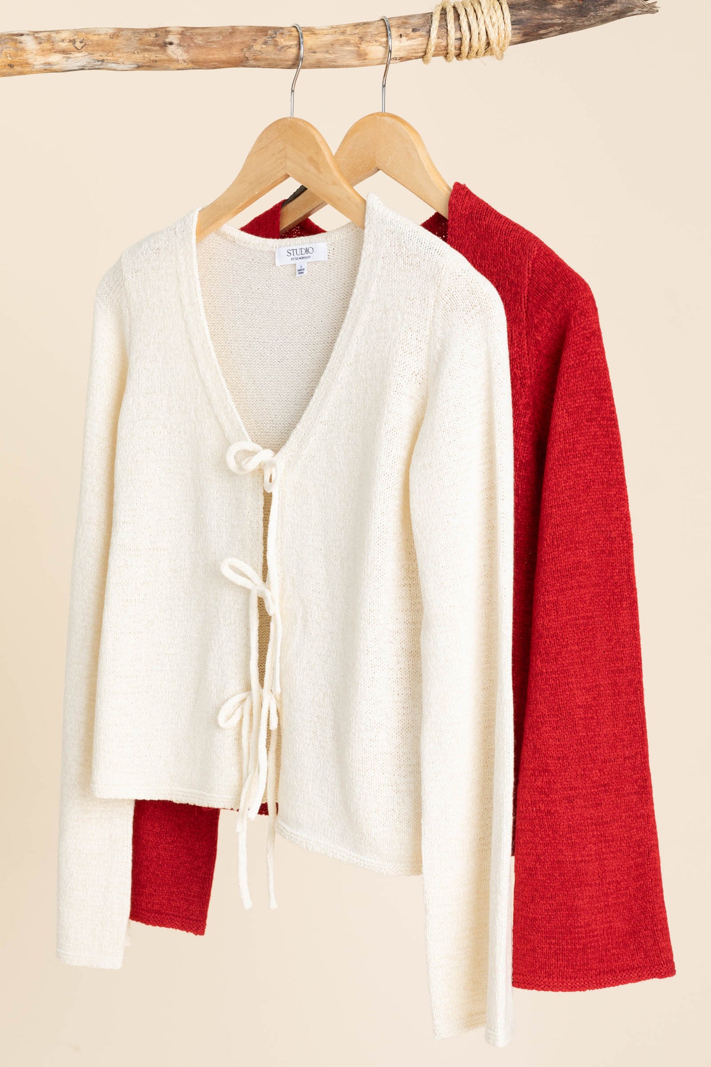 Multi Tie Front Sleeve Knit Cardigans