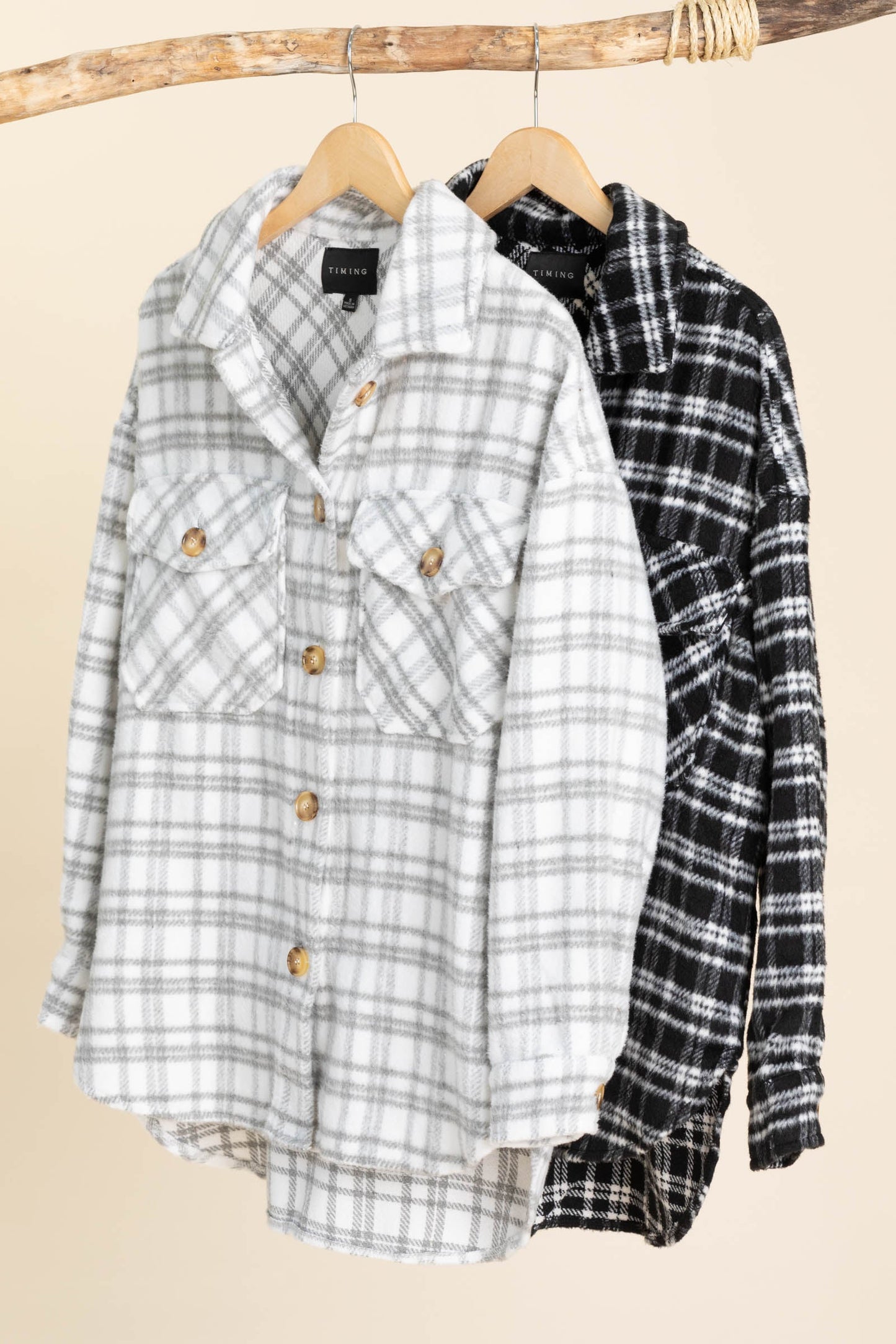 Soft Plaid Button Down Shackets