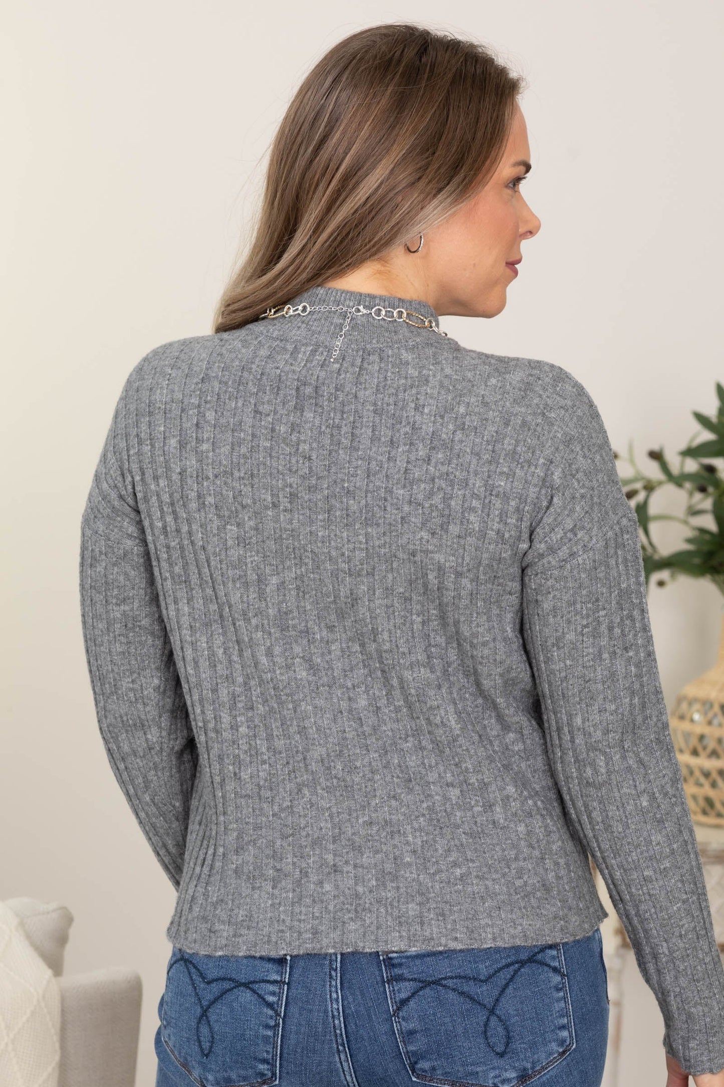 Ultra Soft Chunky Ribbed Mock Neck Sweaters
