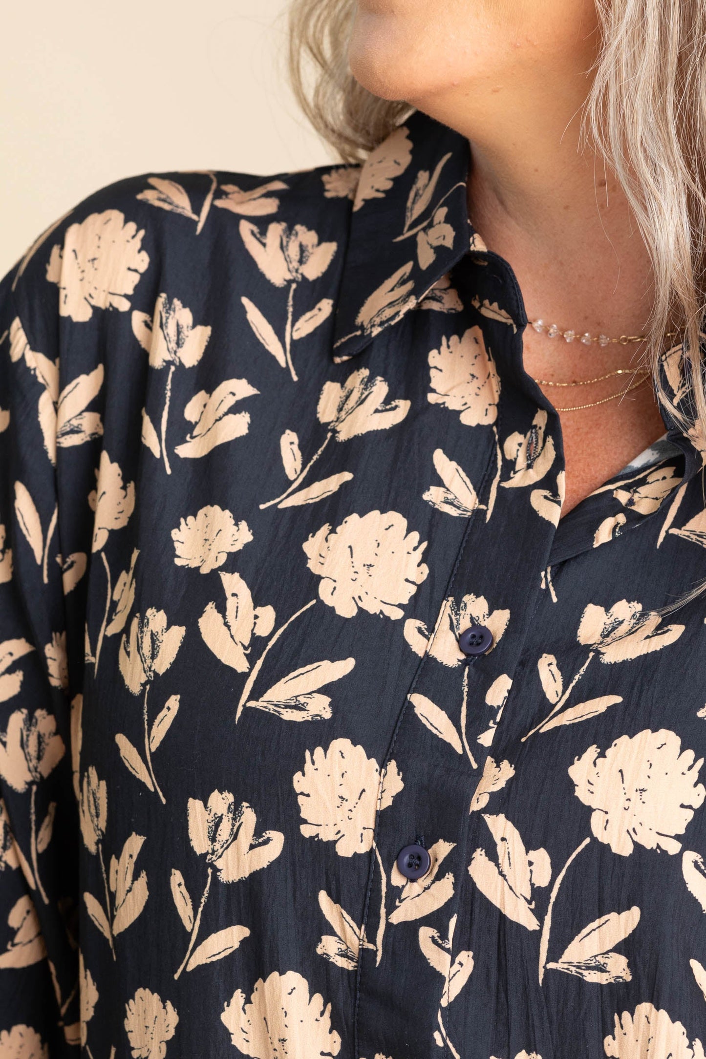 Black Printed Long Sleeve Bubble Hem Dress