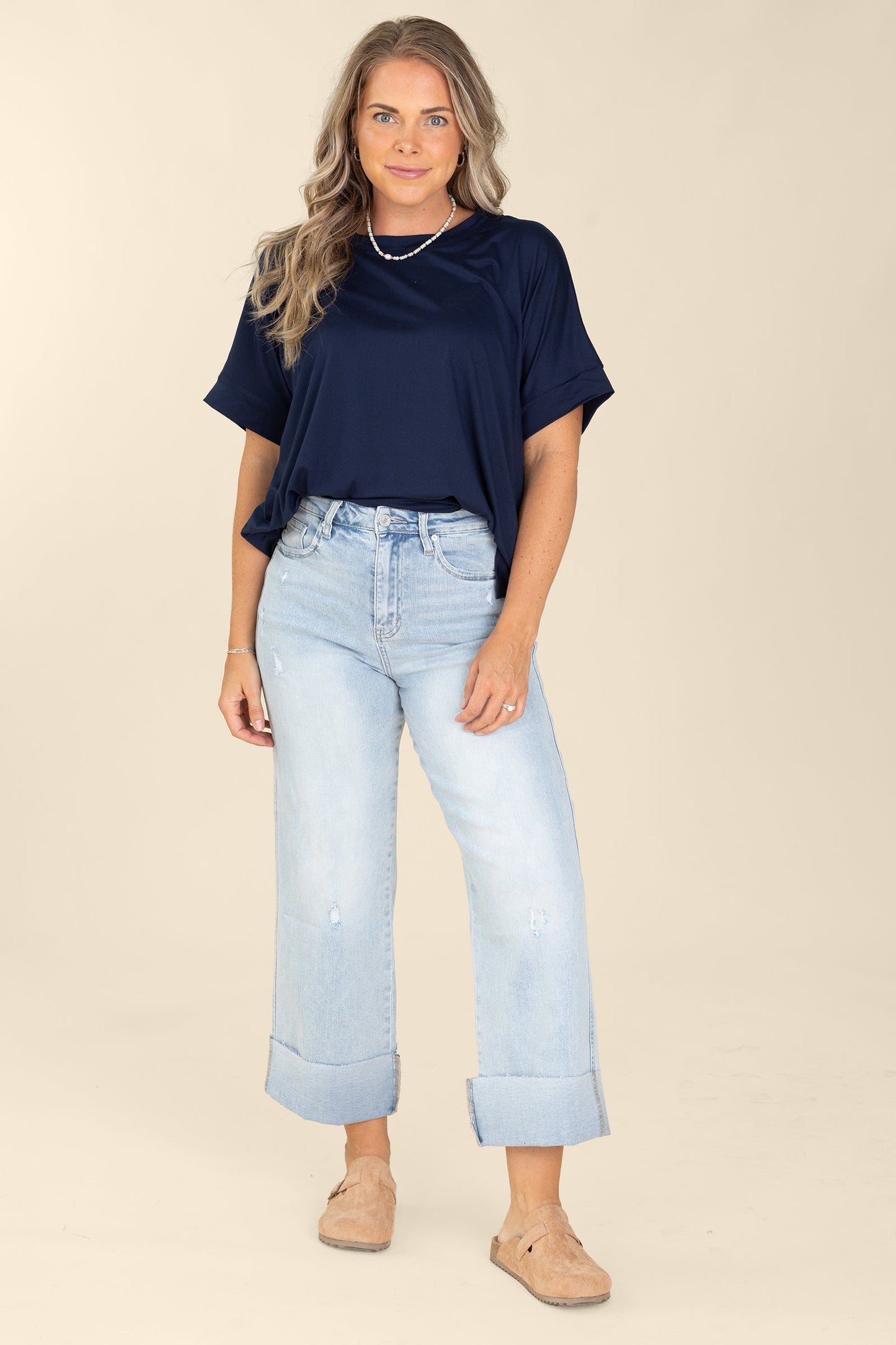 KanCan Light Wash 90s Cropped Wide Leg Jeans