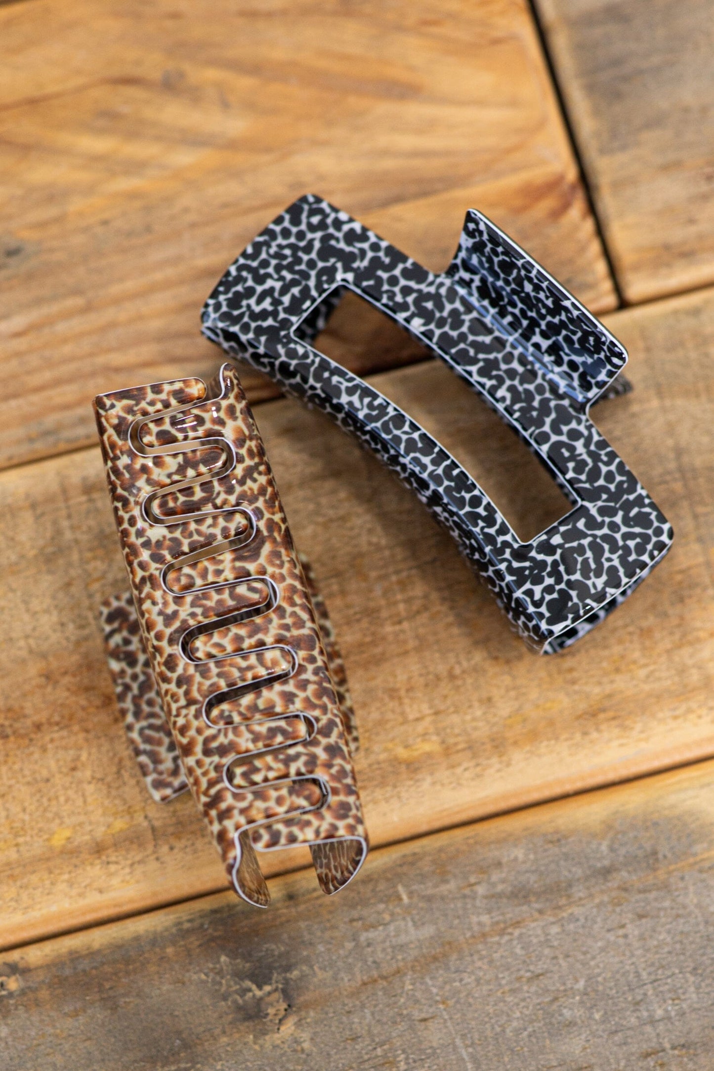 Black and Brown Animal Print Claw Clip Set