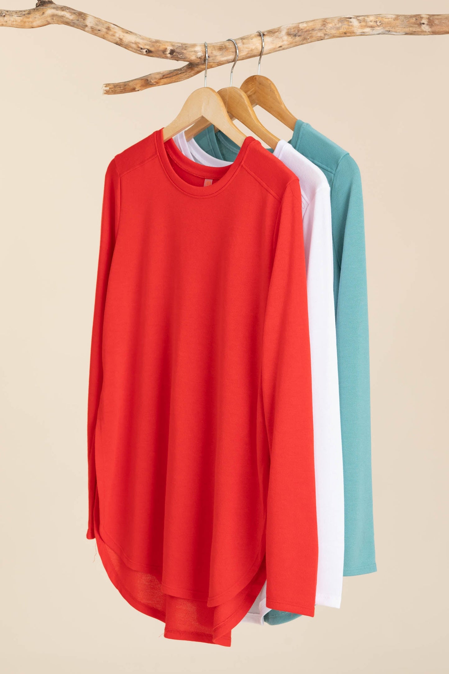 Long Sleeve Flow Tops With Side Slits
