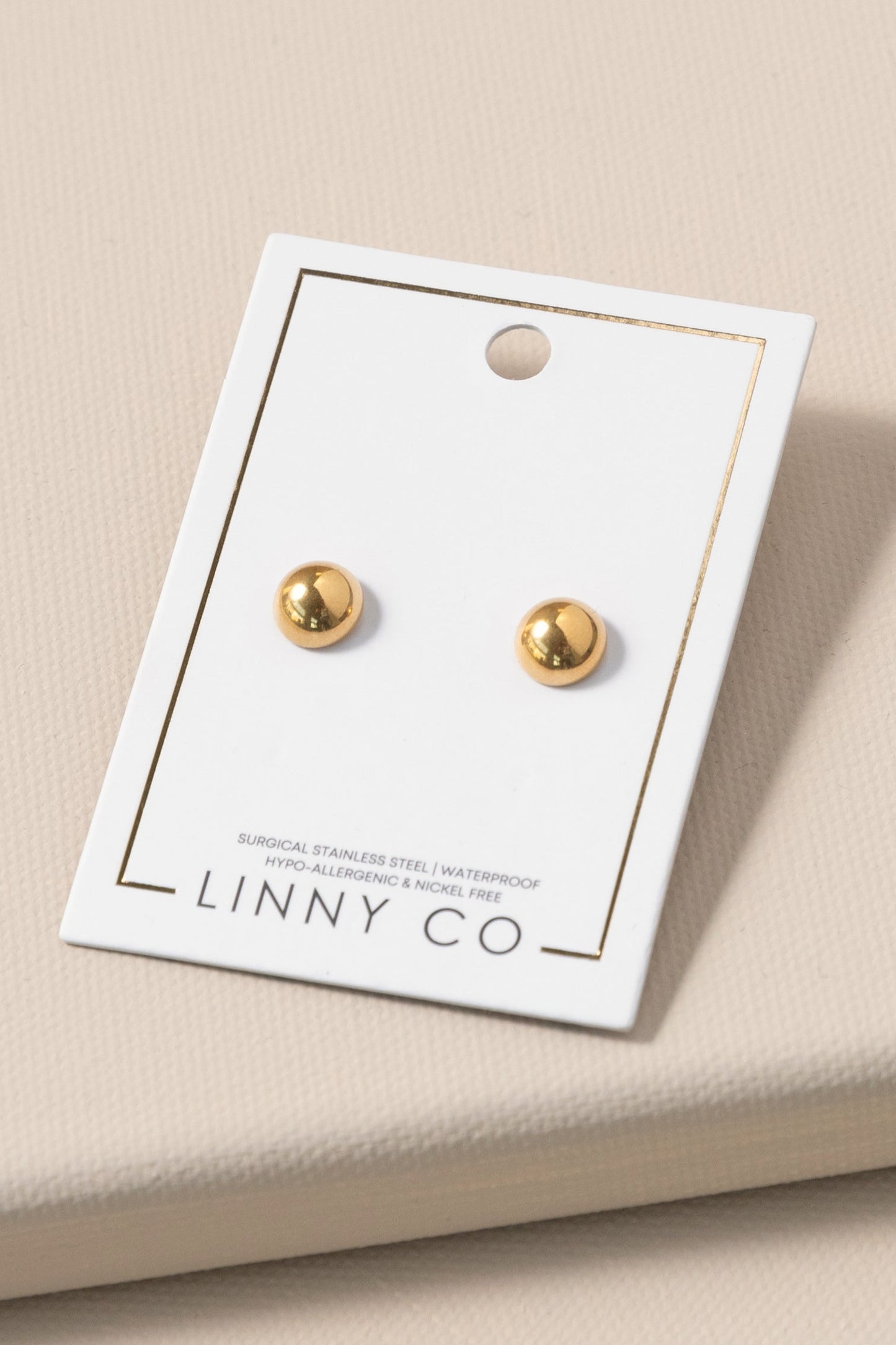 Gold Vera Round Stud Earrings