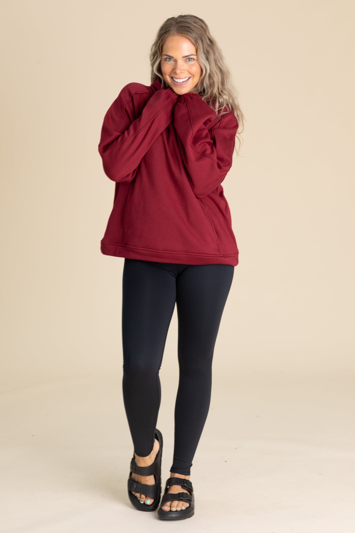 Brushed Fleece Hoodies With Pocket