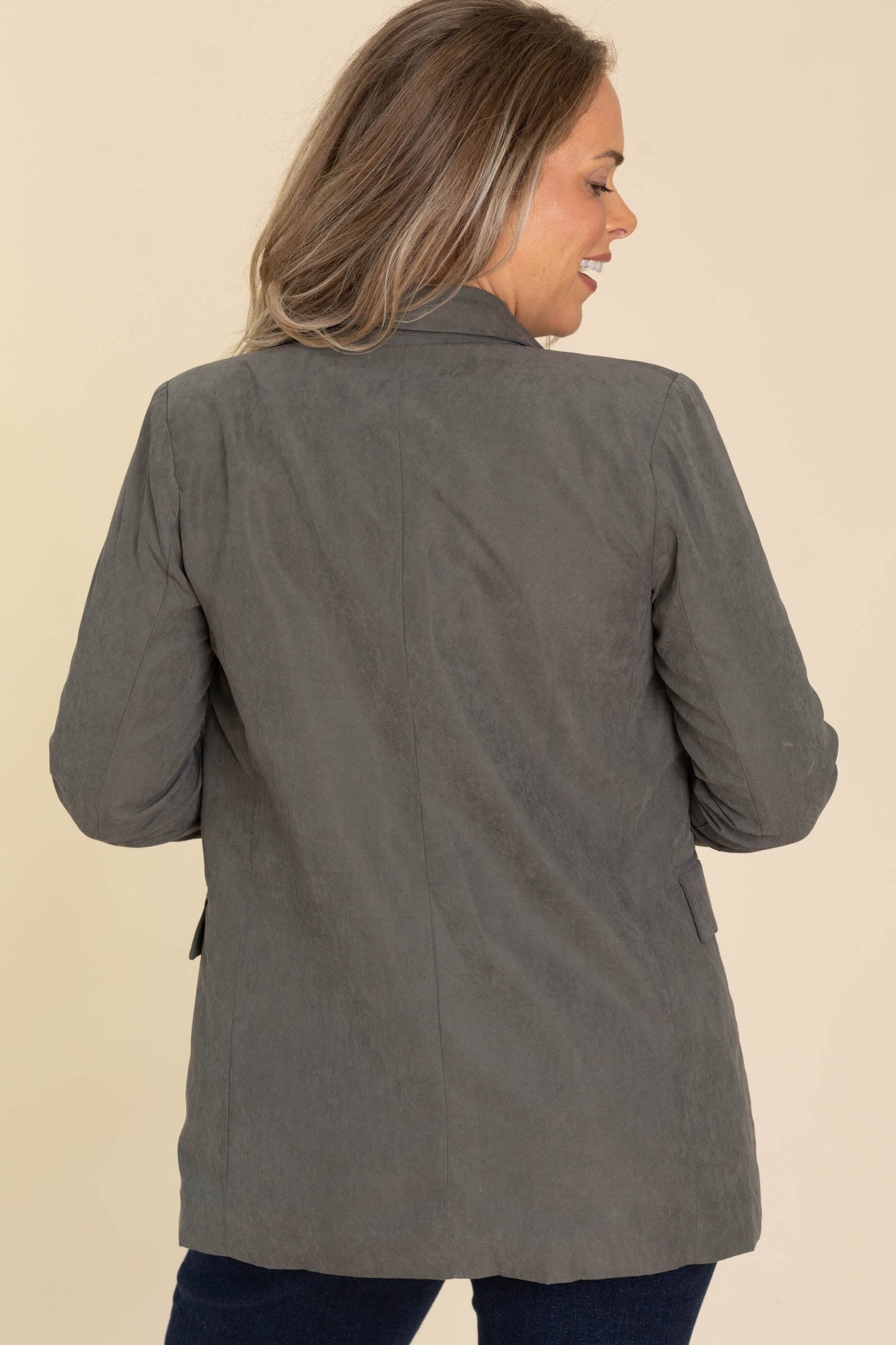 Dusty Olive Suede Lightweight Blazer