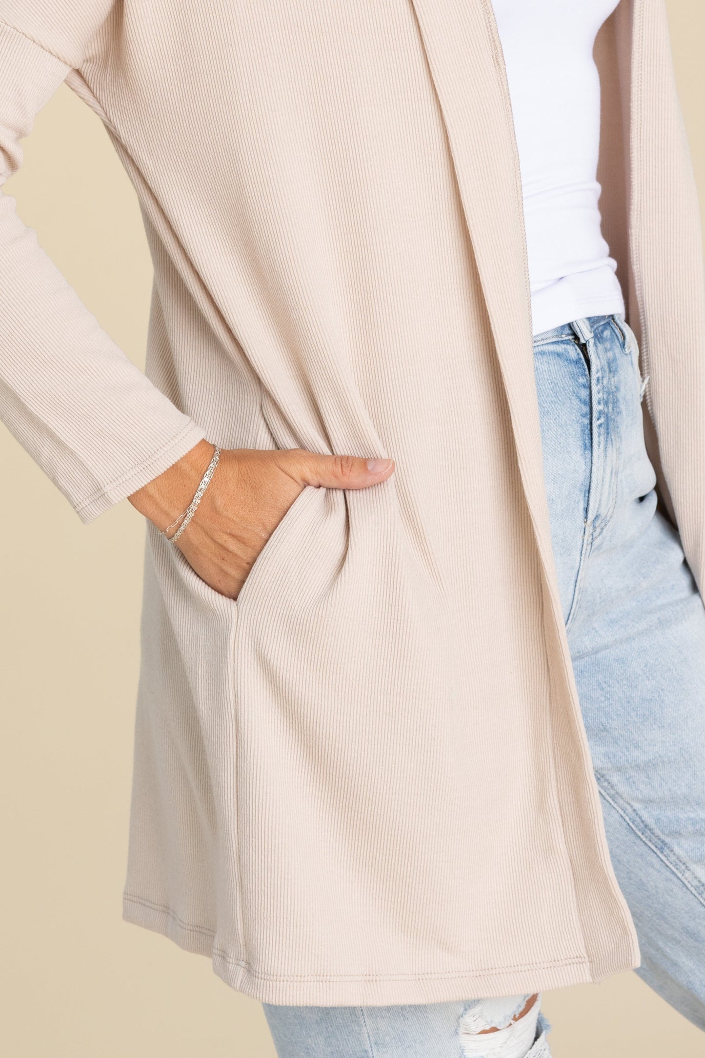 Solid Hoodie Duster Cardigans