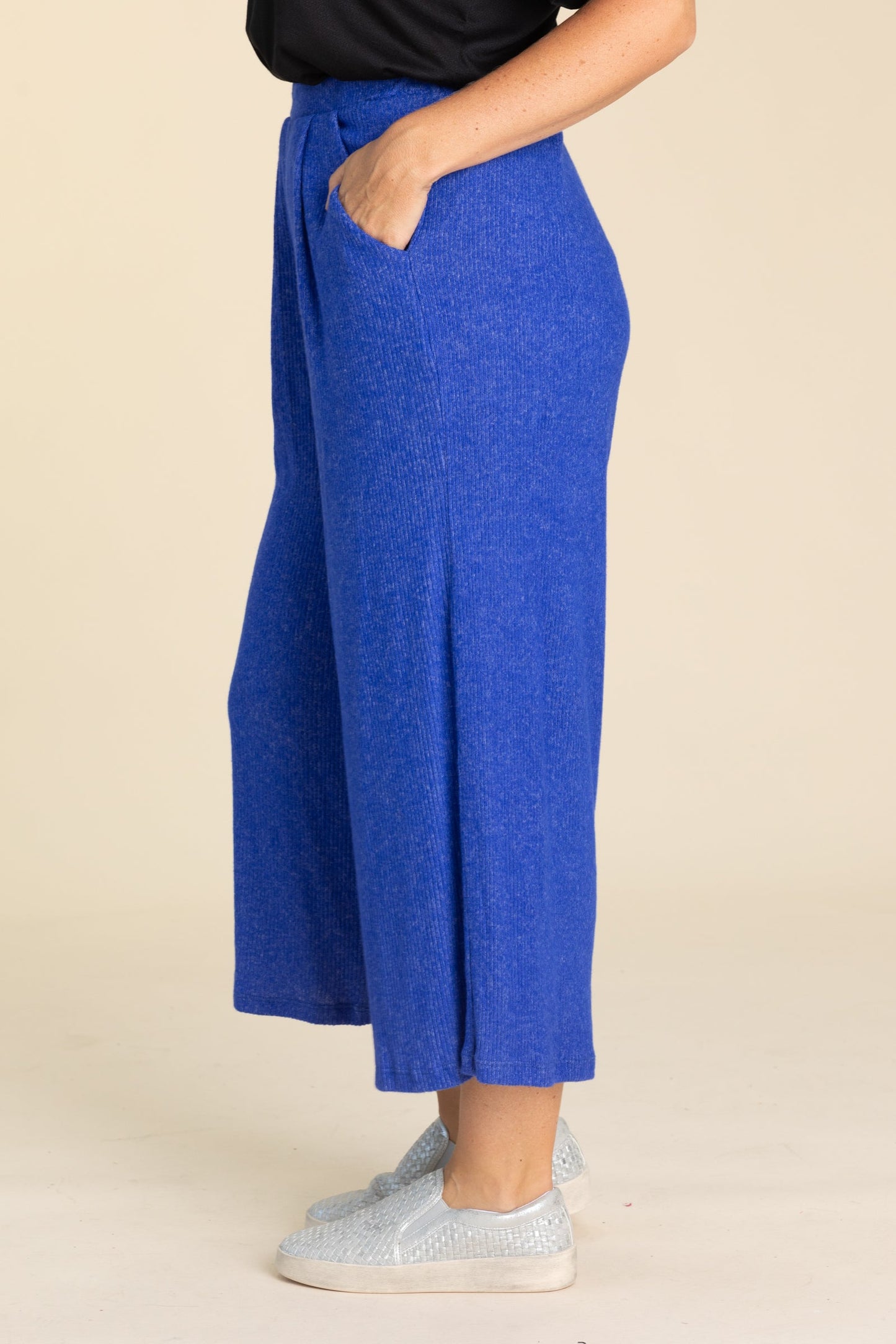 Royal Blue Brushed Rib Pants