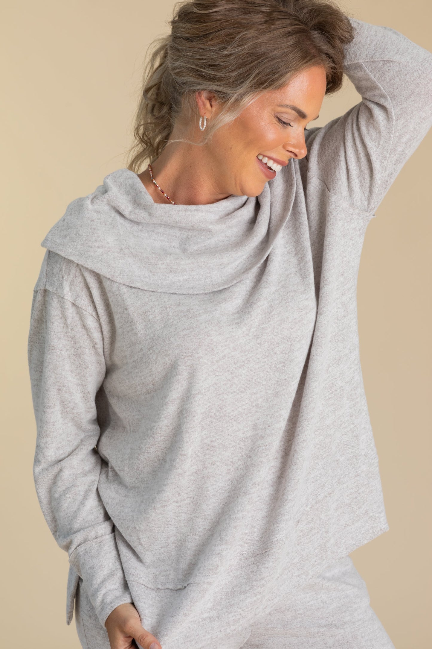 Soft Knit Boat Neck Top And Pants Luxe Sets