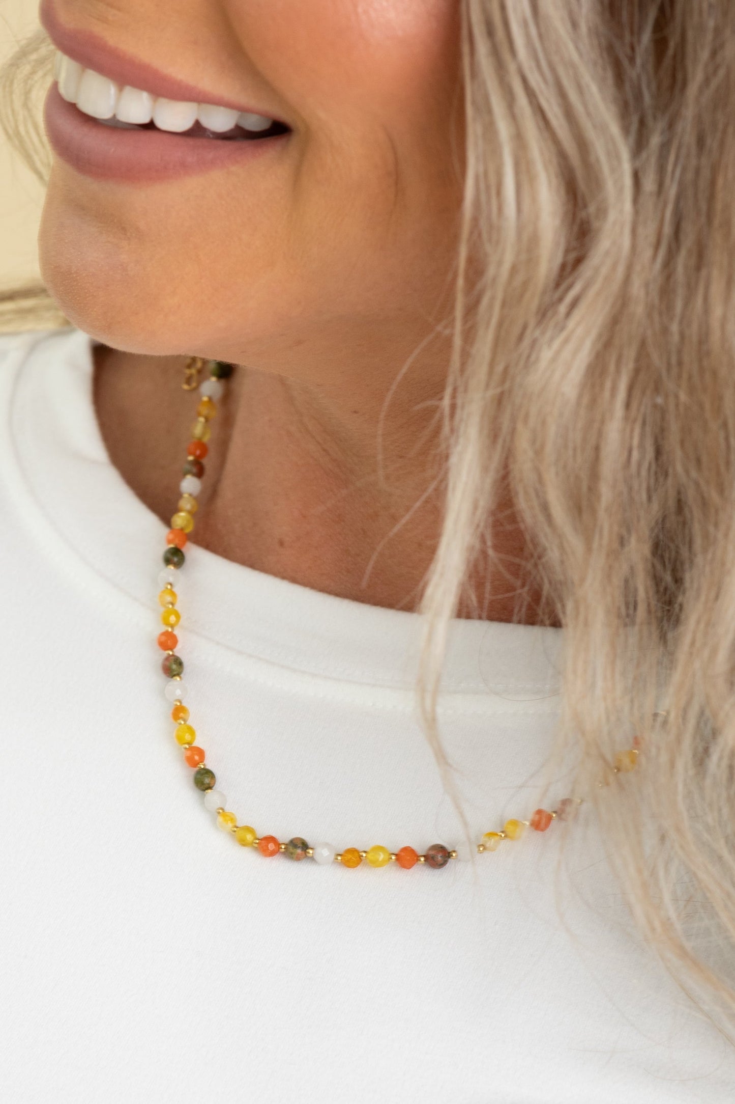 Candy Bead Dainty Gemstone Necklace
