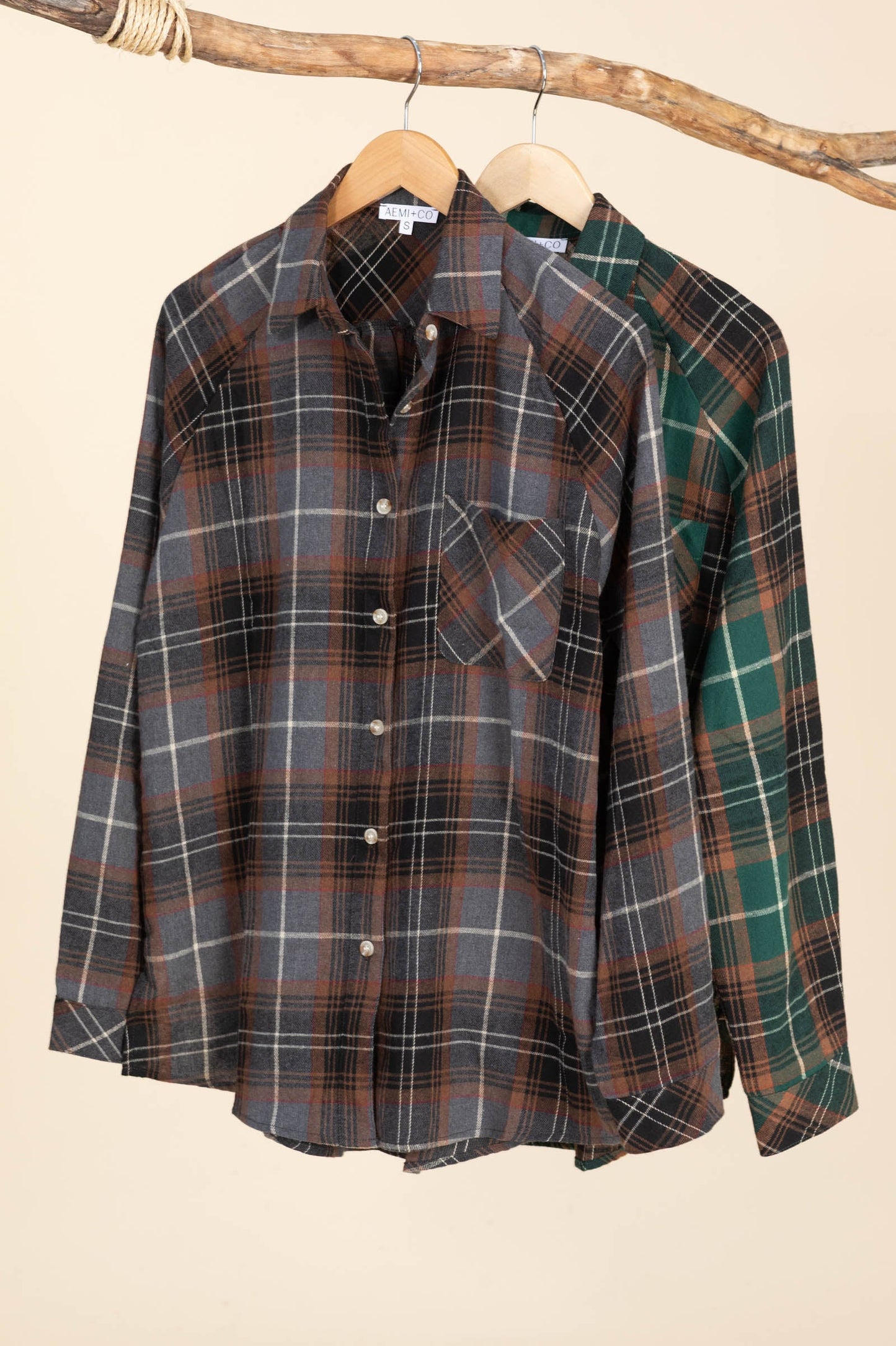 Cozy Relaxed Flannel Button Down Woven Tops