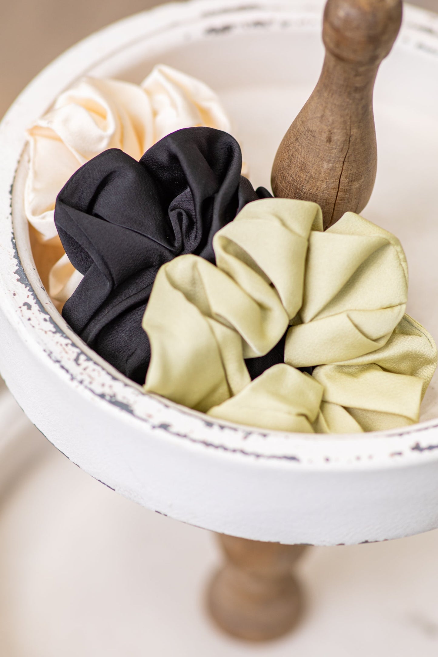 Black, Cream and Sage Scrunchie Bundle