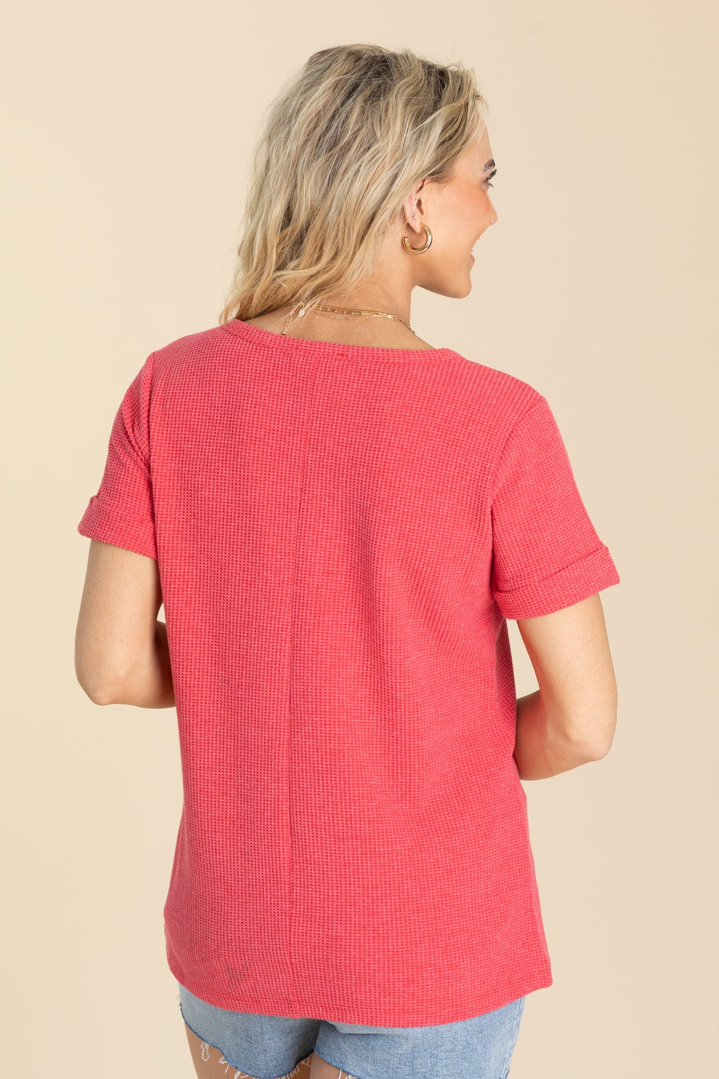 Melange Baby Waffle Henley Knit Top