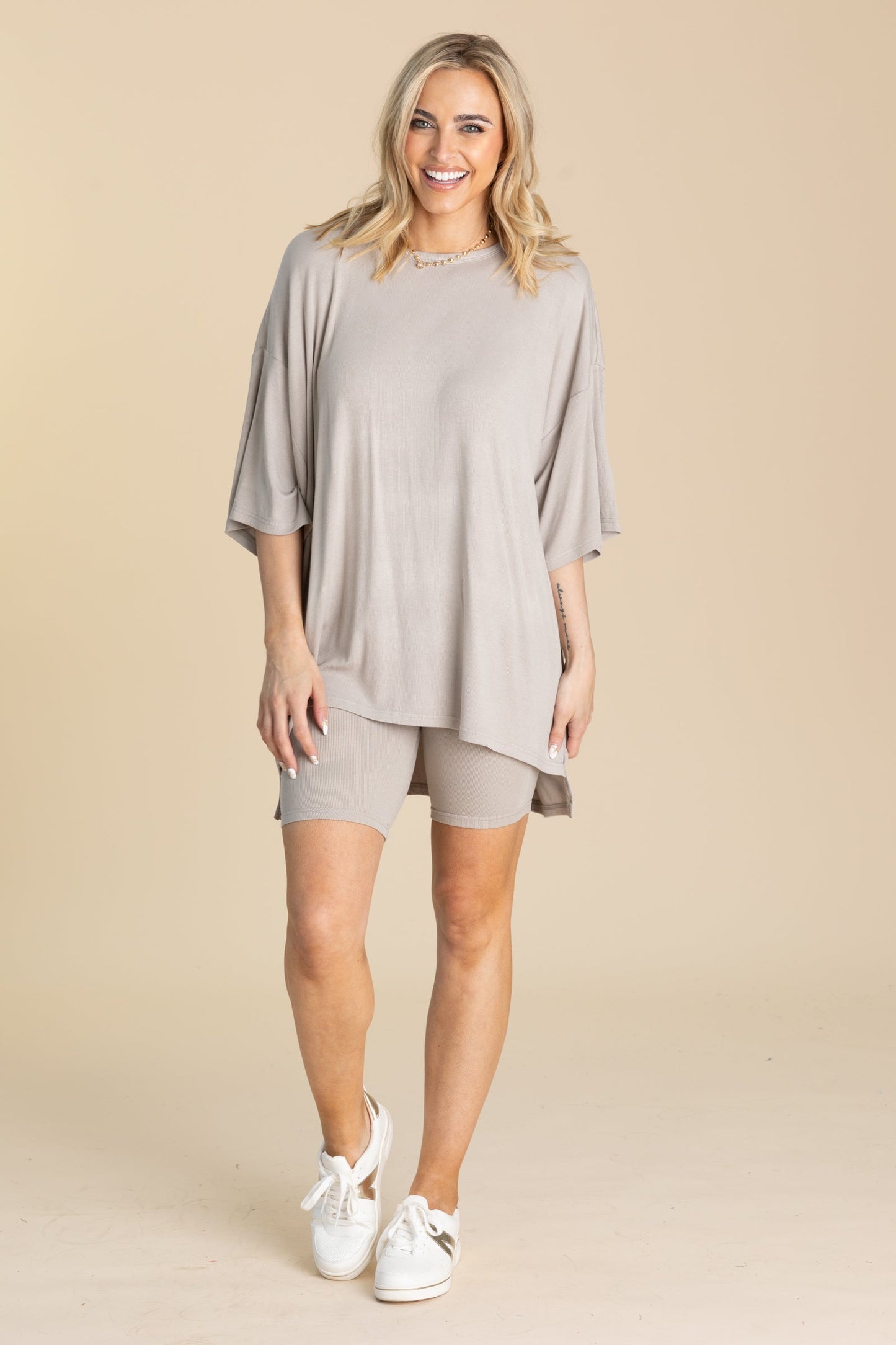 Babyrib Knit High Rise Yoga Shorts