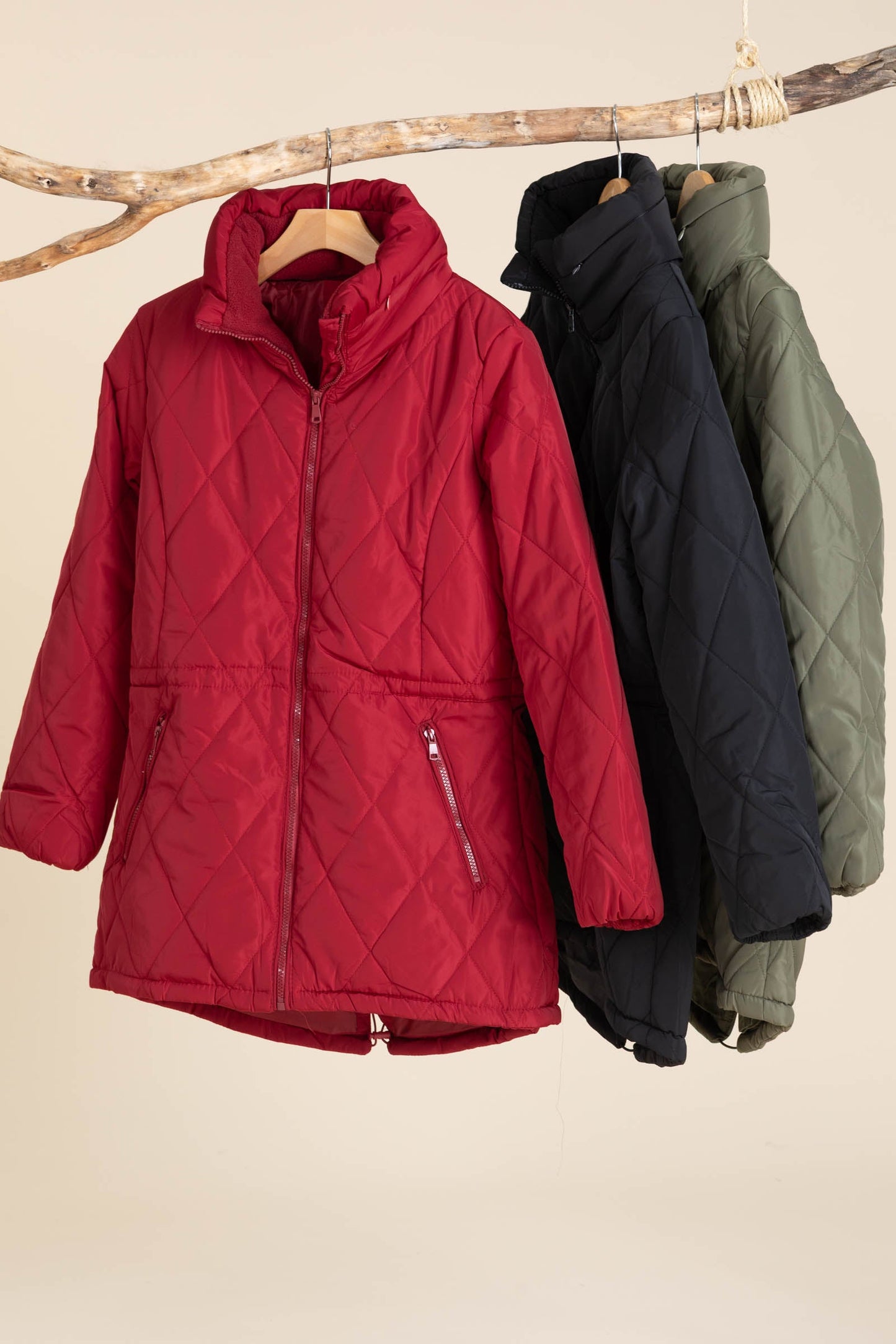 Long Quilted Anorak Coats