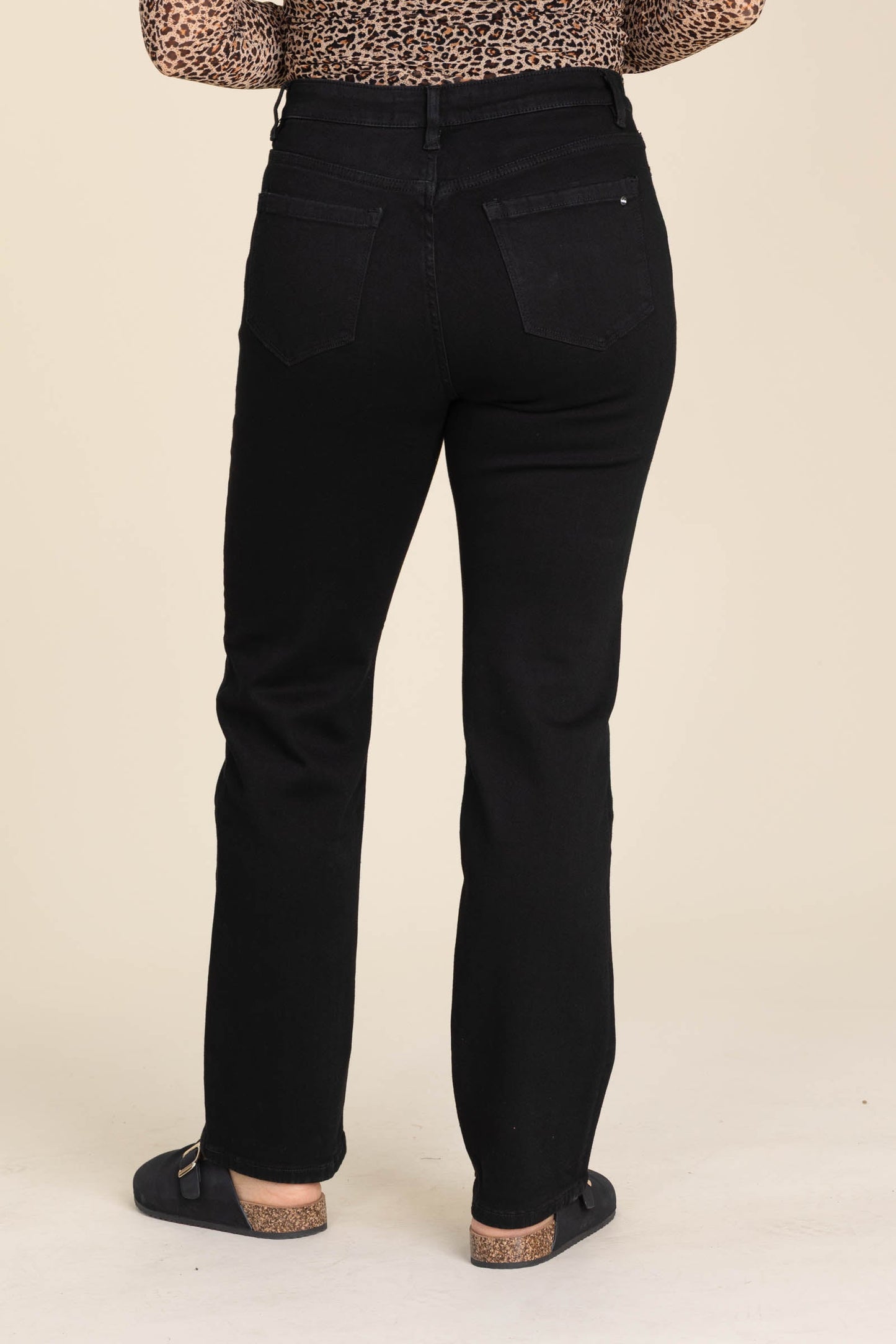 Mica Black High Rise Straight Leg Jeans