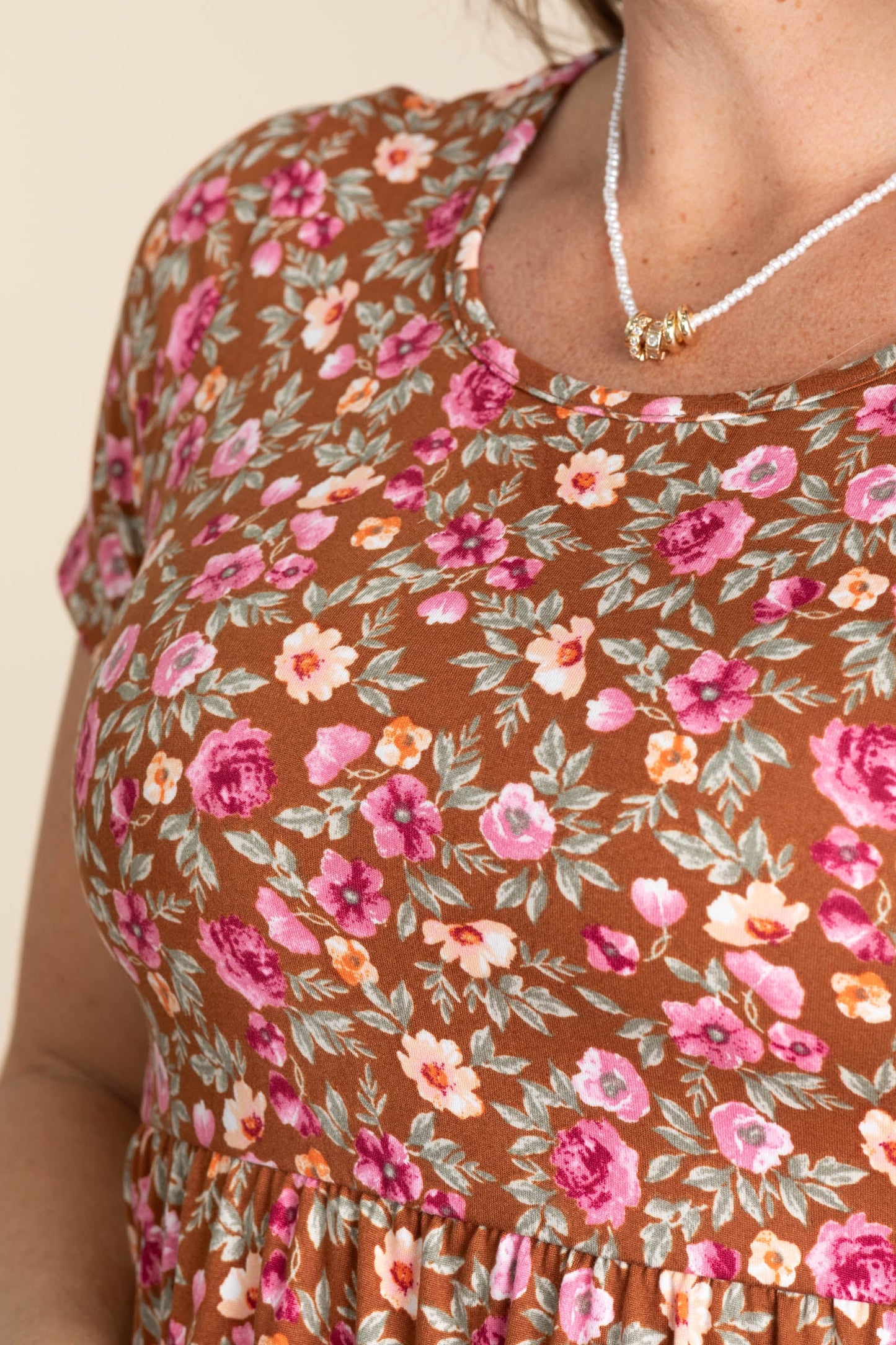 Brushed Soft Fabric Pocket Floral Dresses