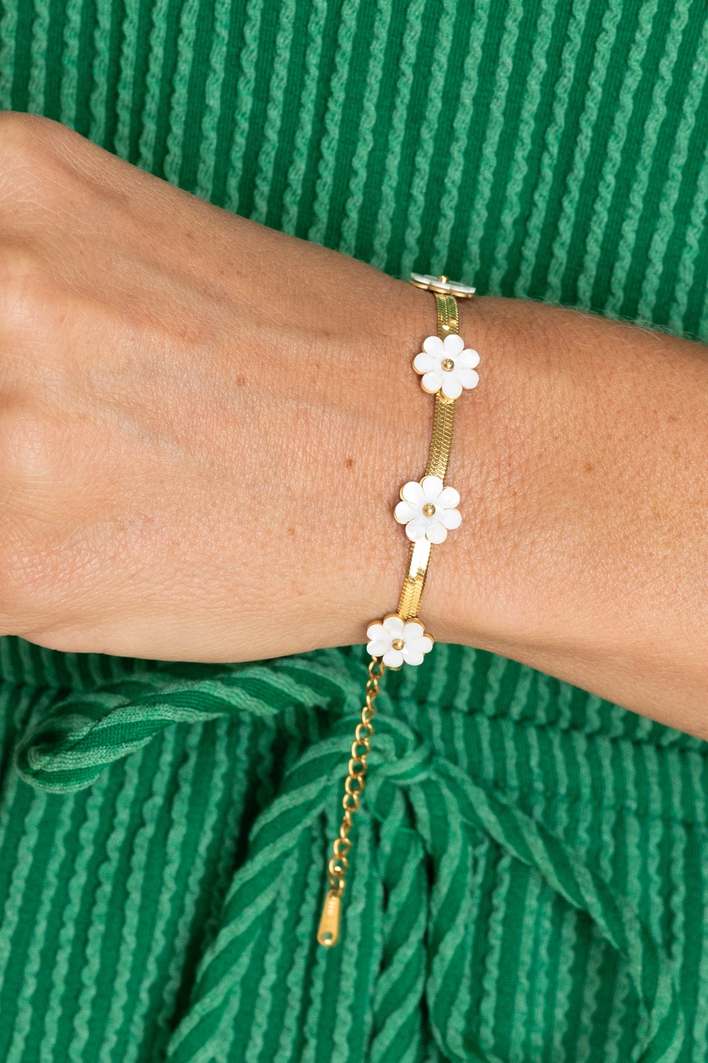 Herringbone Flower Bracelet