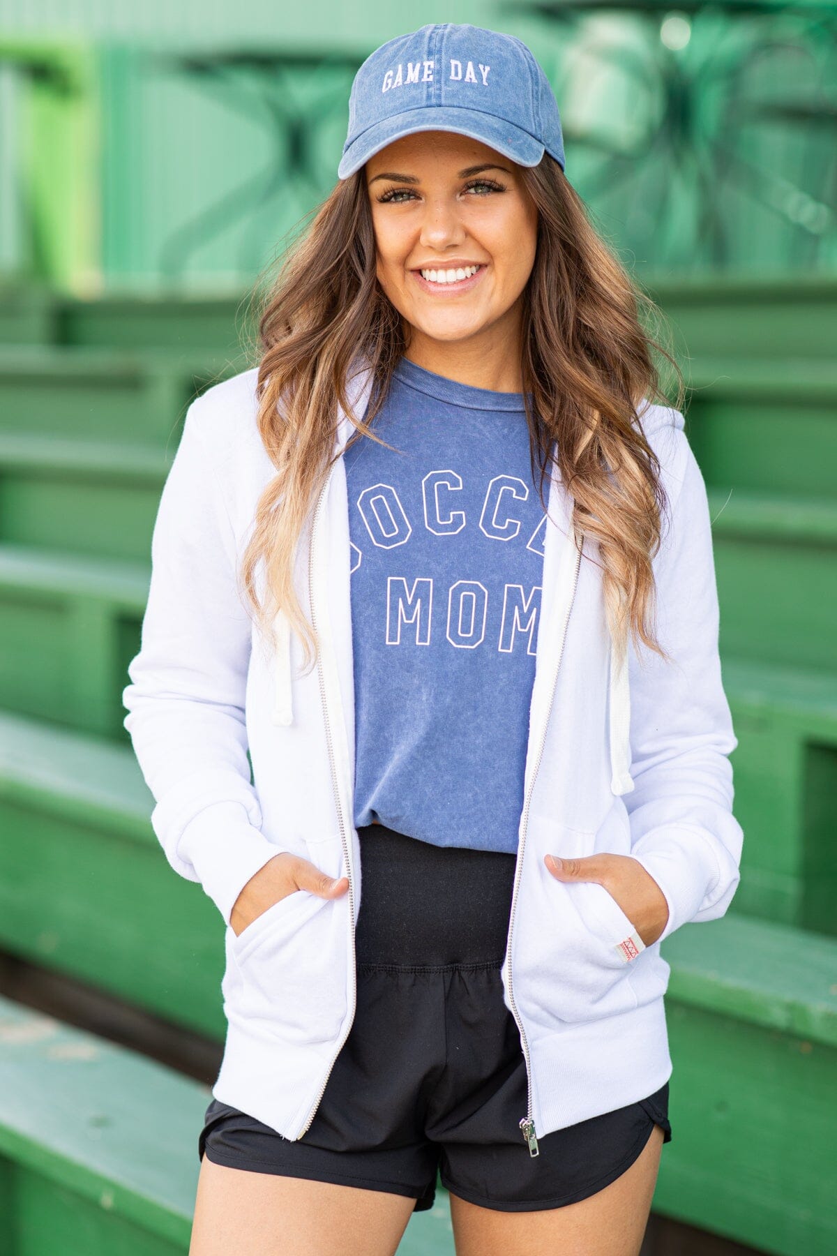 Dusty Blue Washed Game Day Baseball Hat