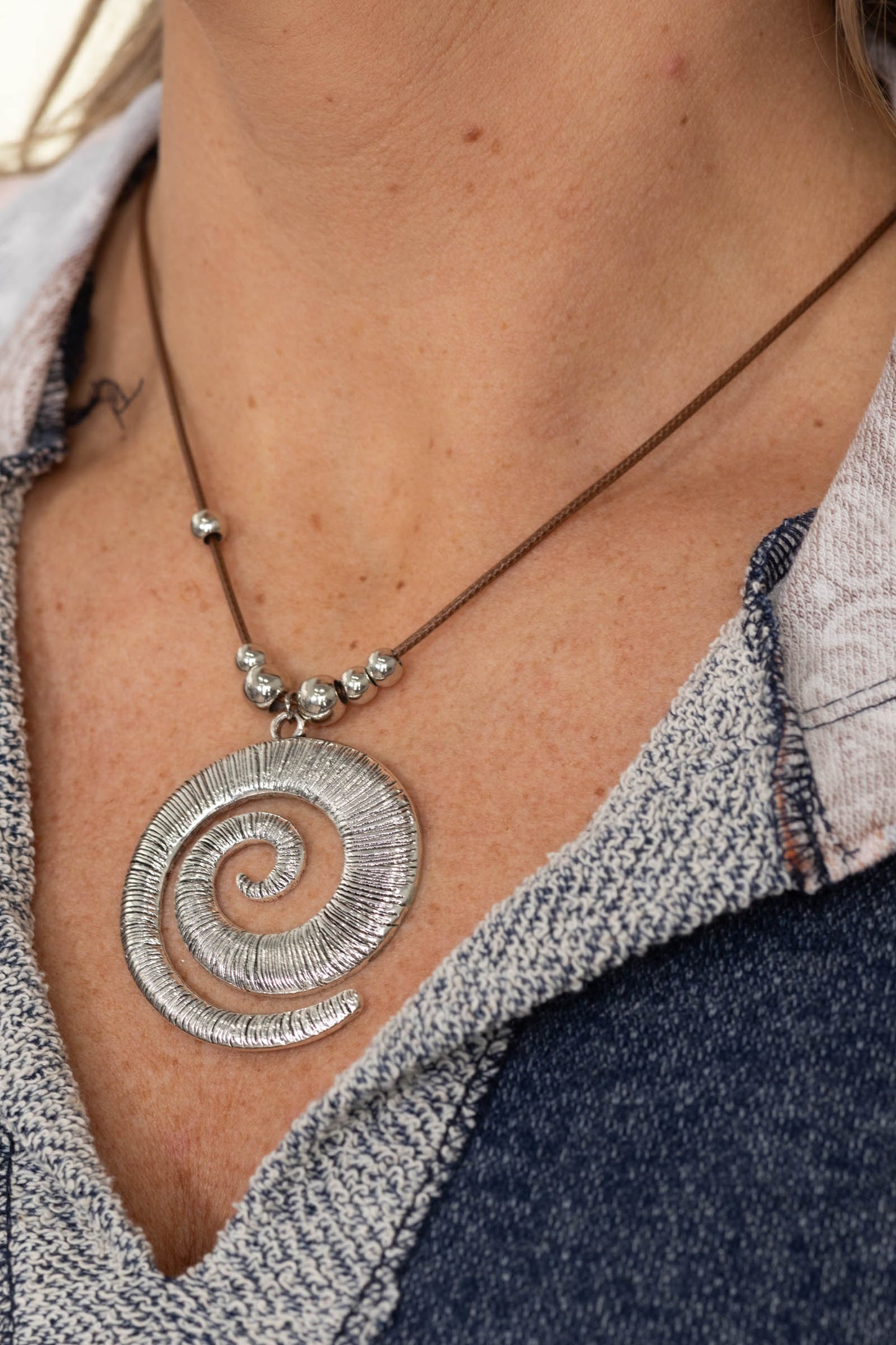 Silver Spiral Necklace