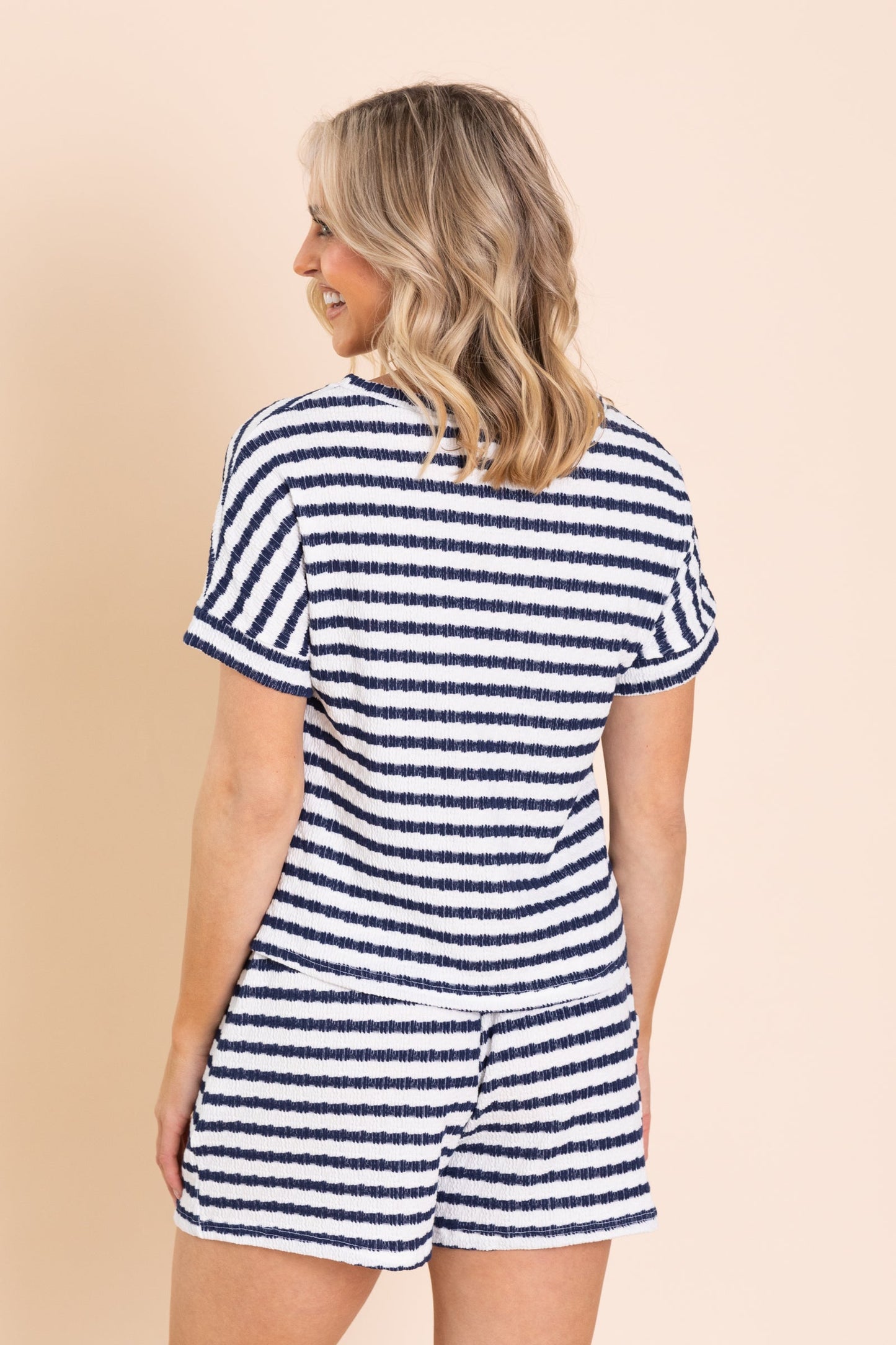 Textured Stripe Soft Knit Top