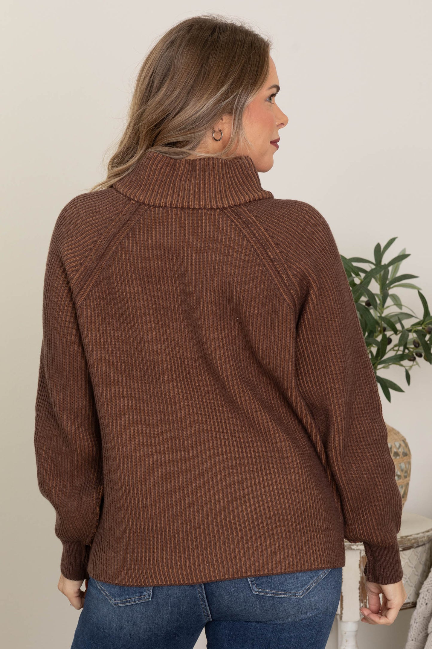 Two Tone Half Zip Sweater