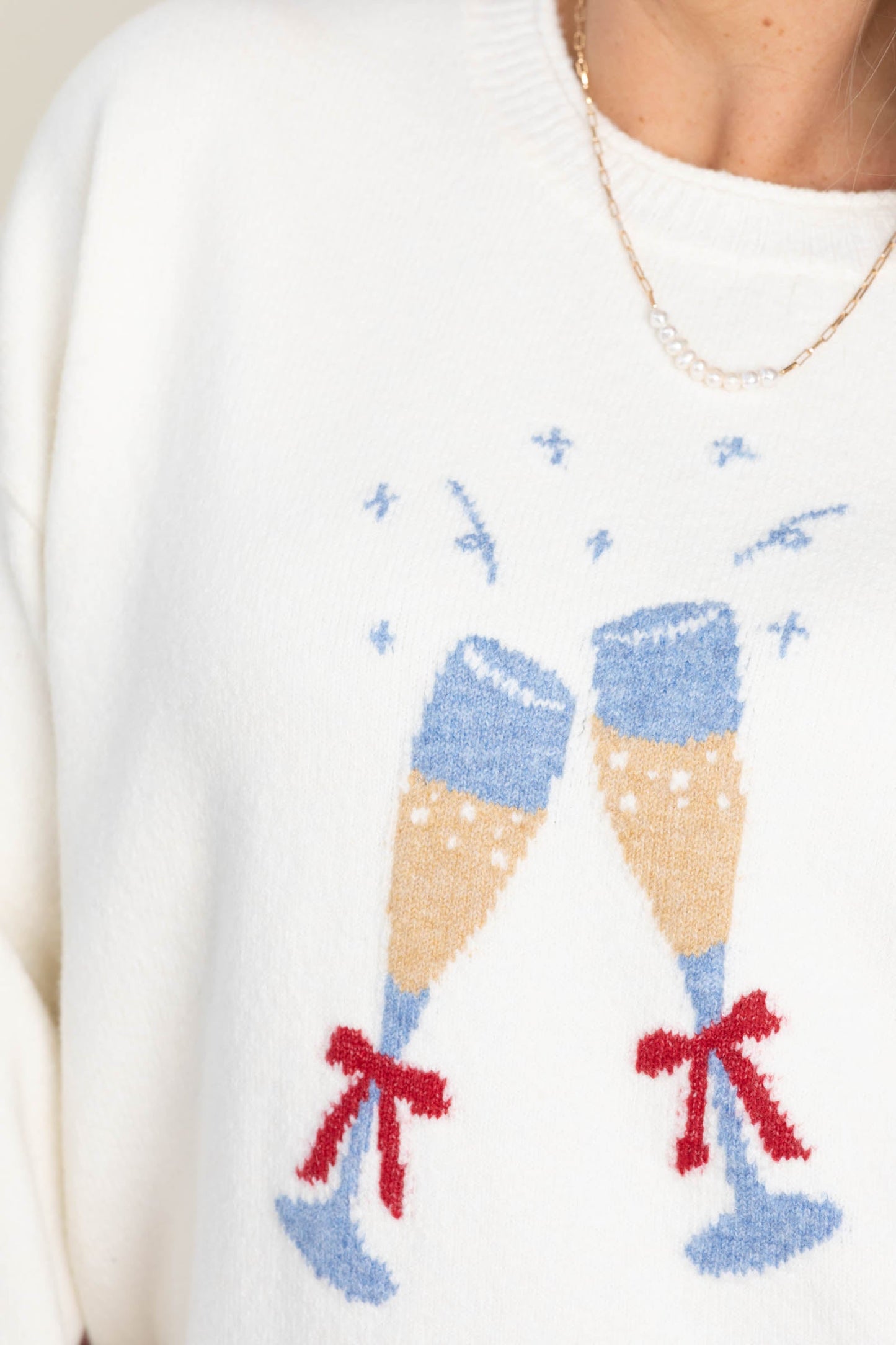 Cream Champagne Graphic Sweater
