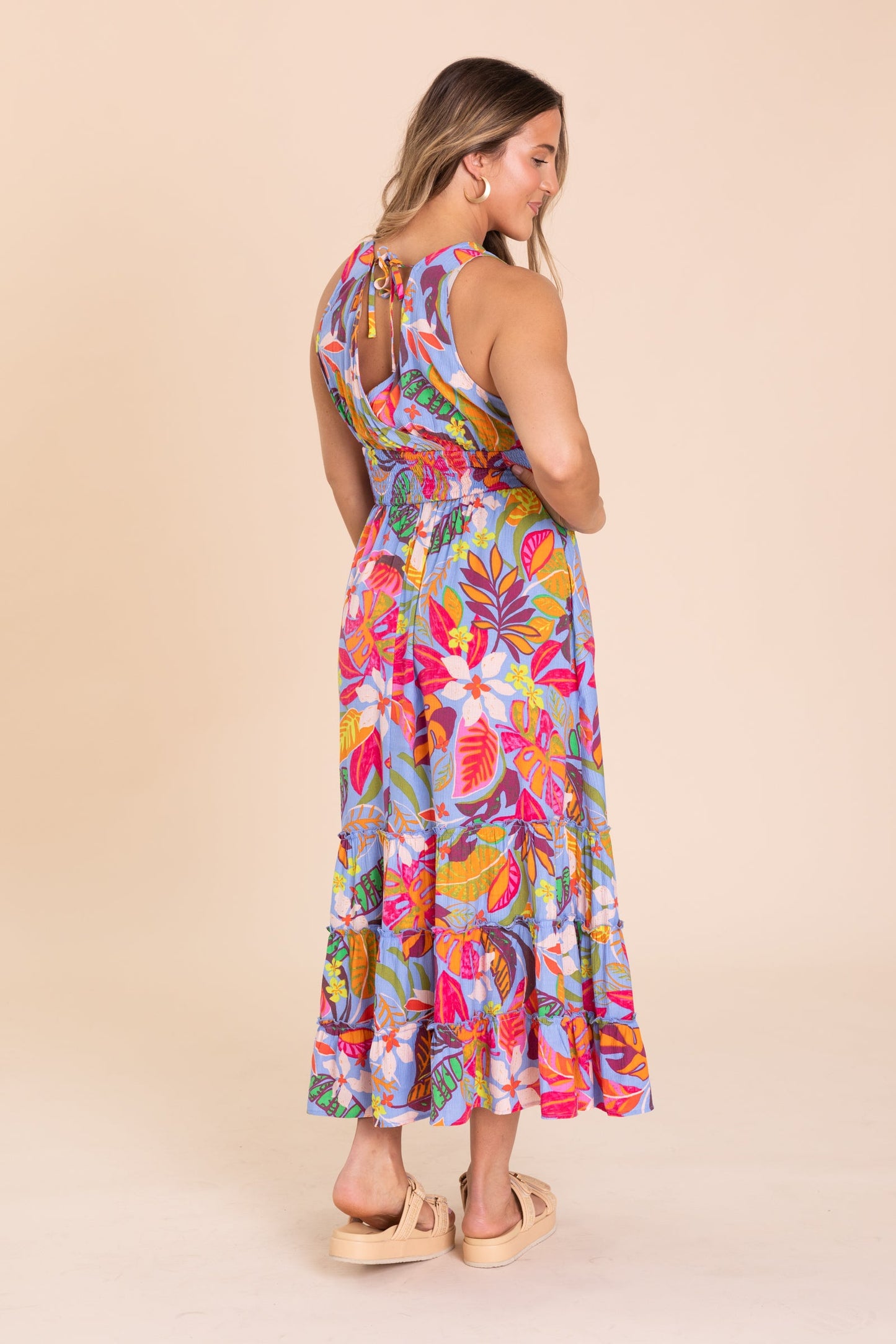 Cornflower Printed Blossom Maxi Dress