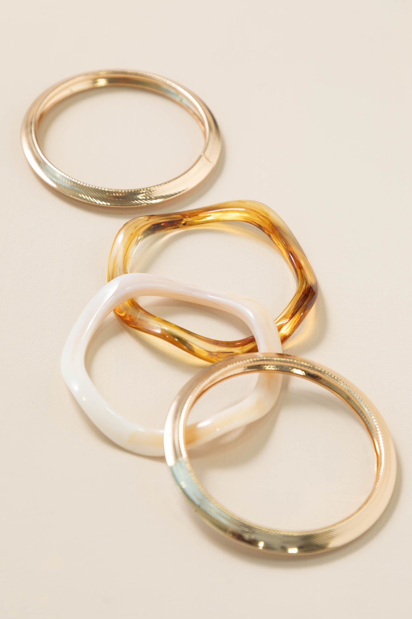 Multicolor Mixed Shaped Bangle Bracelets Set