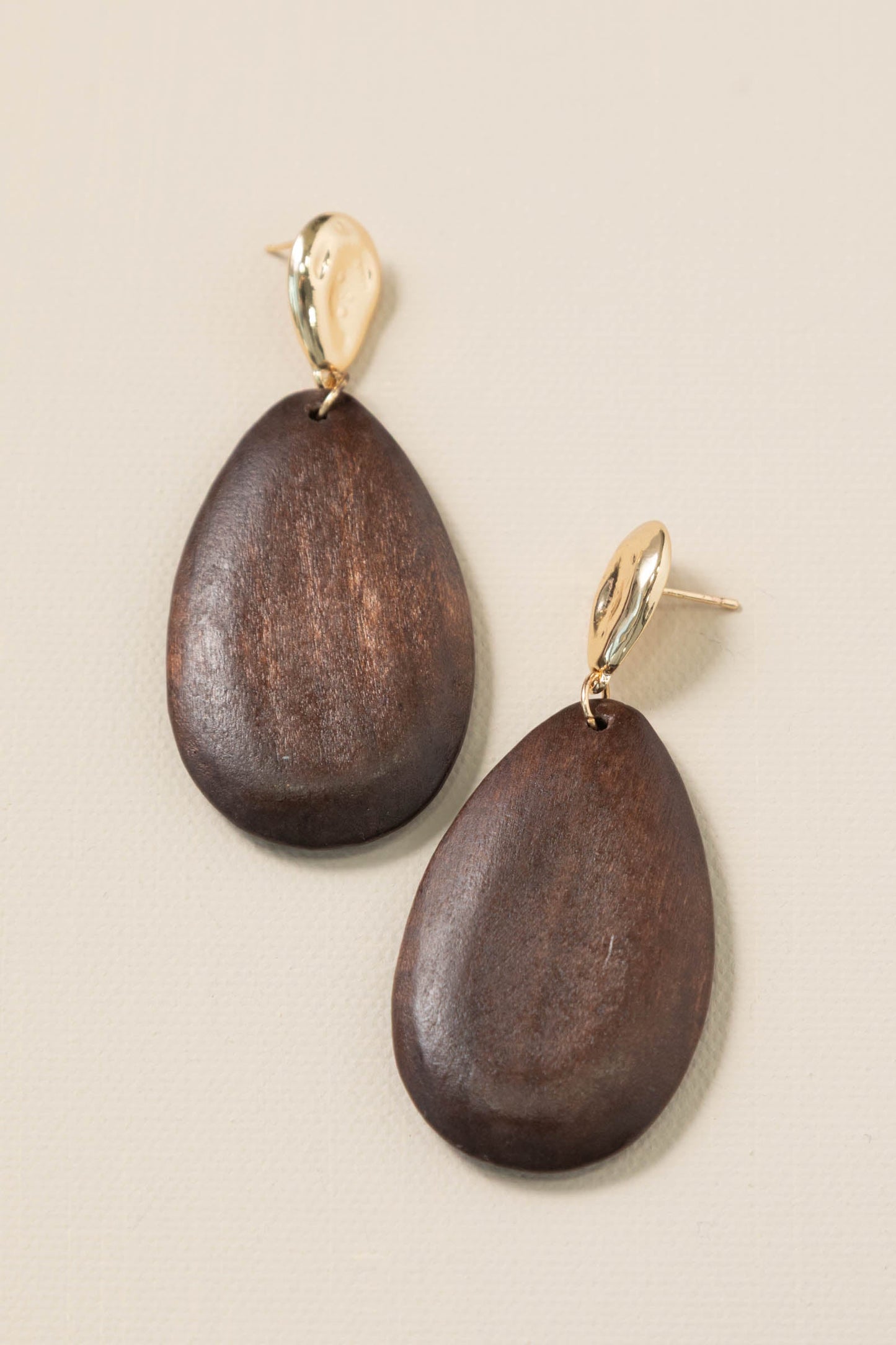 Wood Grain Teardrop Earrings