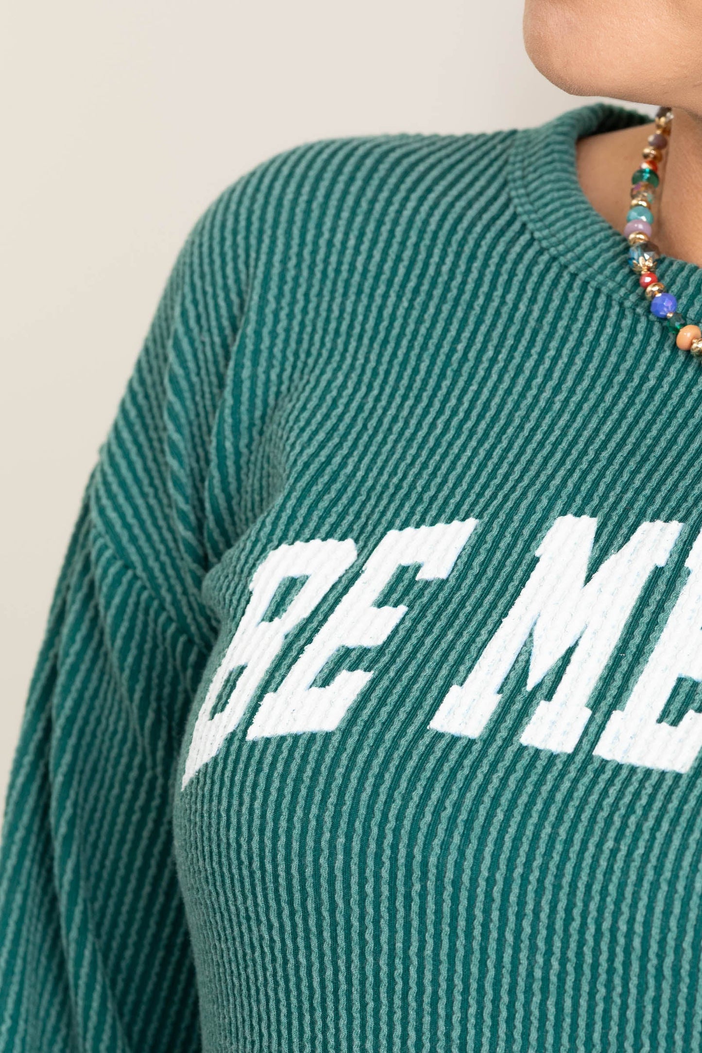 Be Merry Ribbed Knit Long Sleeve Top