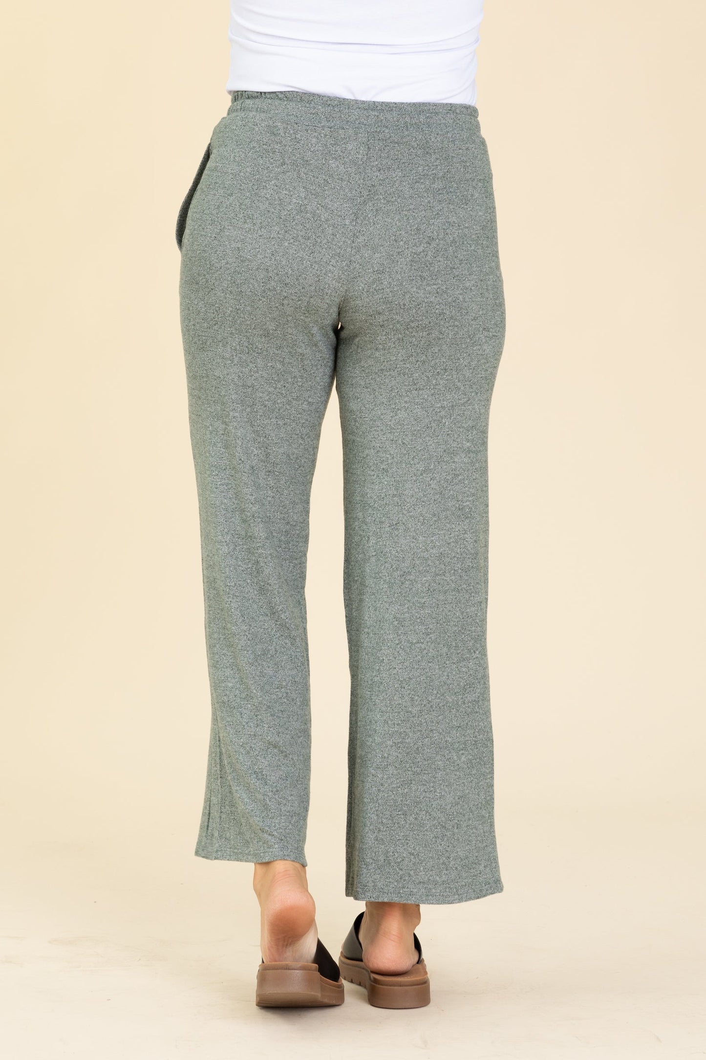 Grey Brushed Wide Leg Lounge Pants