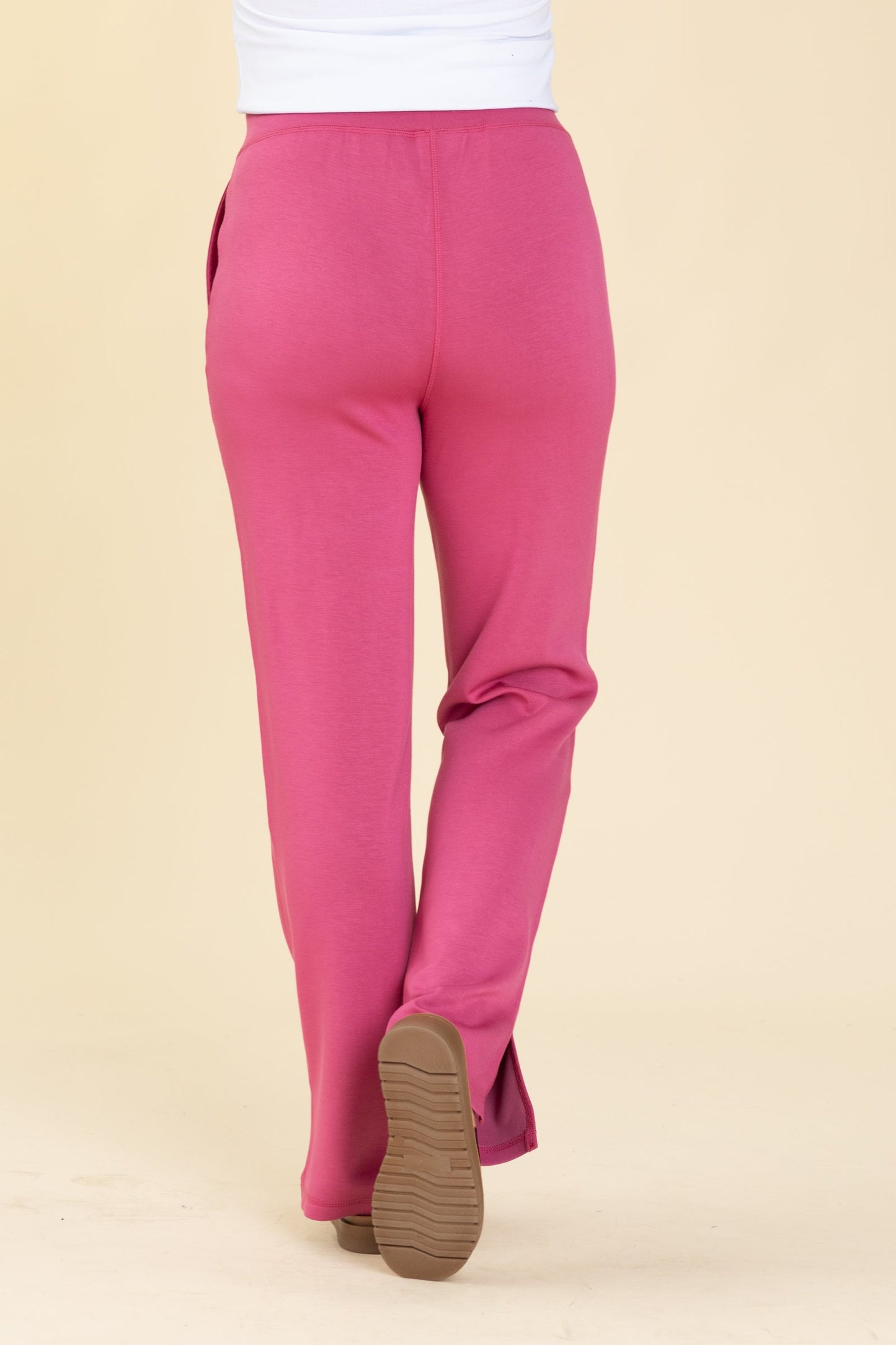 Soft Magenta Elevated Wide Leg Lounge Pants