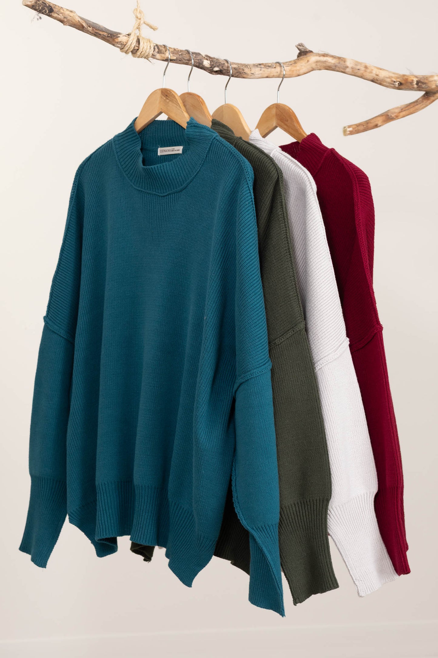 Boyfriend Fit Sweater With Side Slit