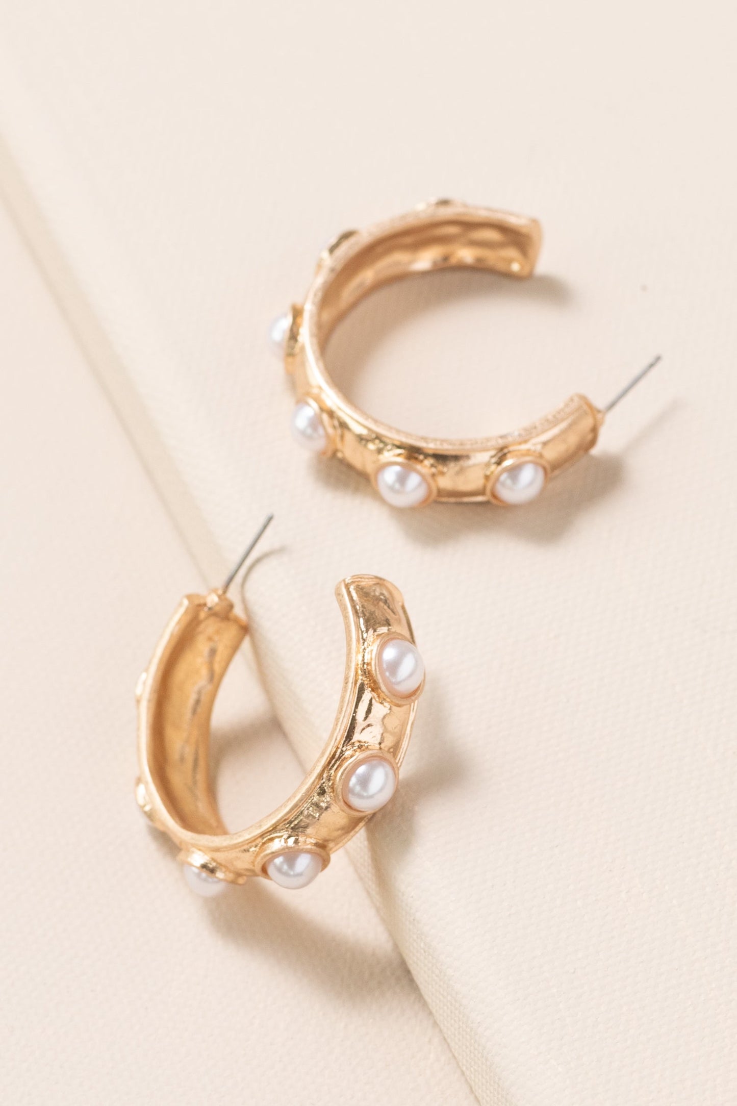 Gold Hoop With Pearl Earrings
