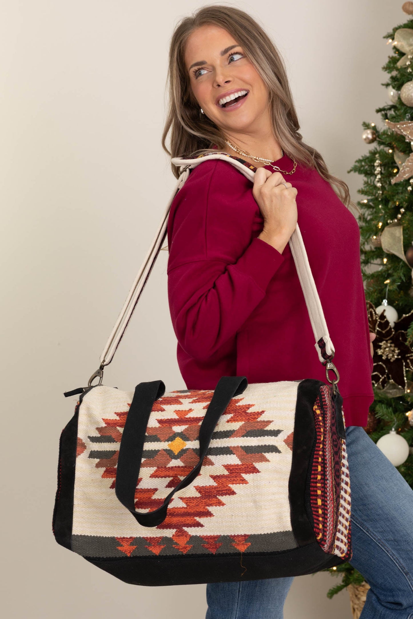 Handmade Navajo Pattern Duffle Bag