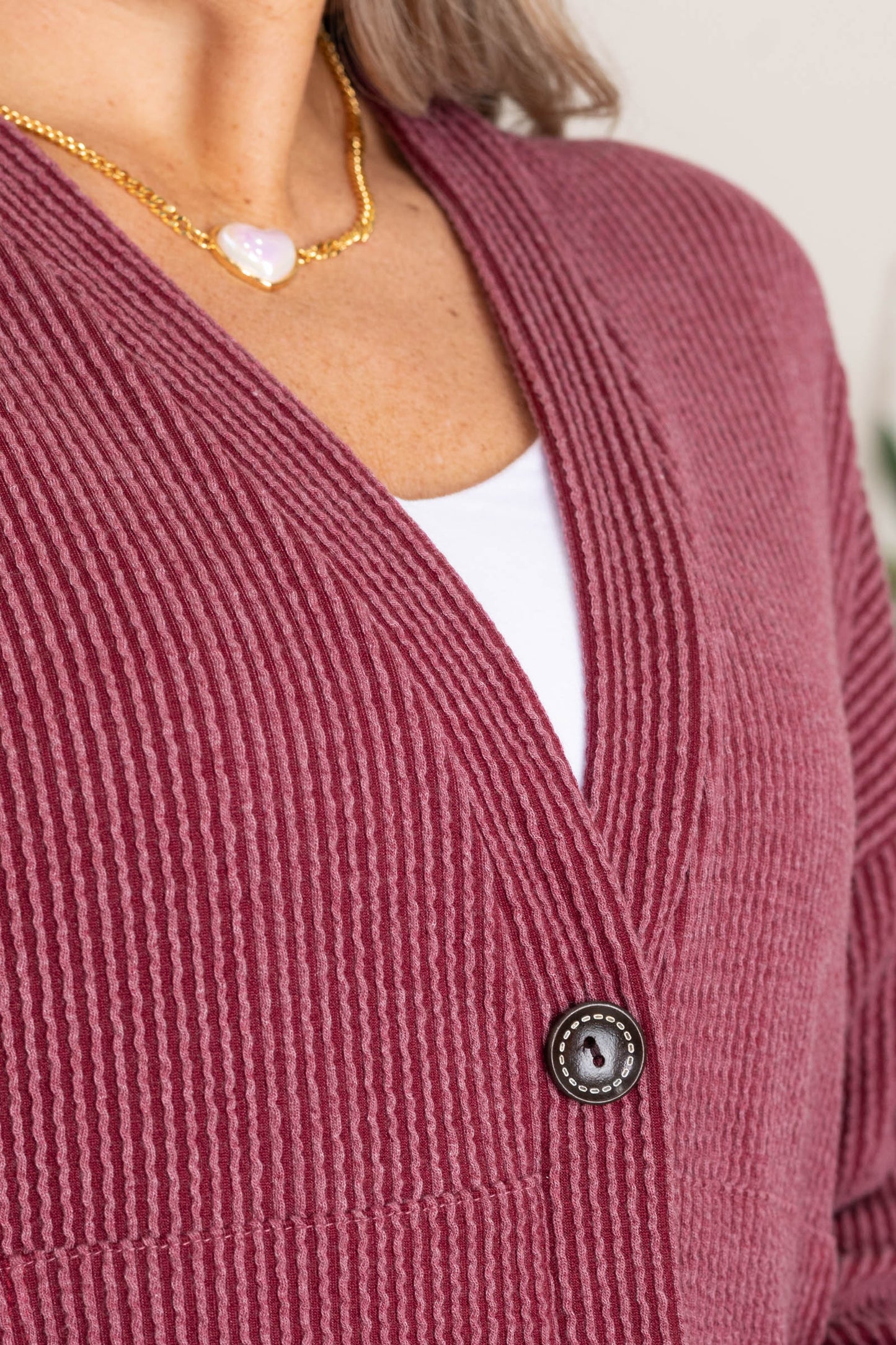 Solid Ribbed Button Front Knit Cardigans