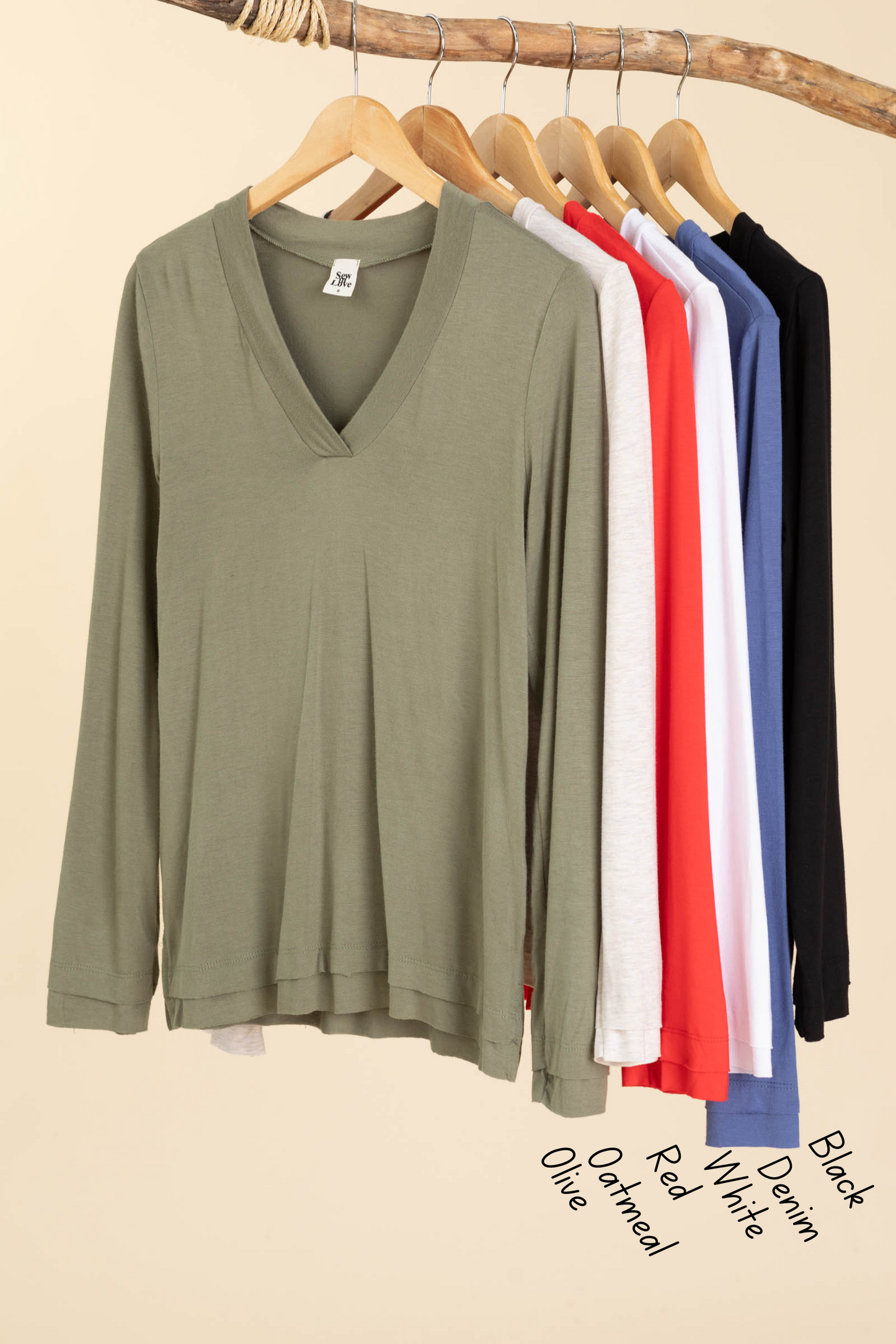 Relaxed Fit Casual V-Neck Long Sleeve Knit Tops