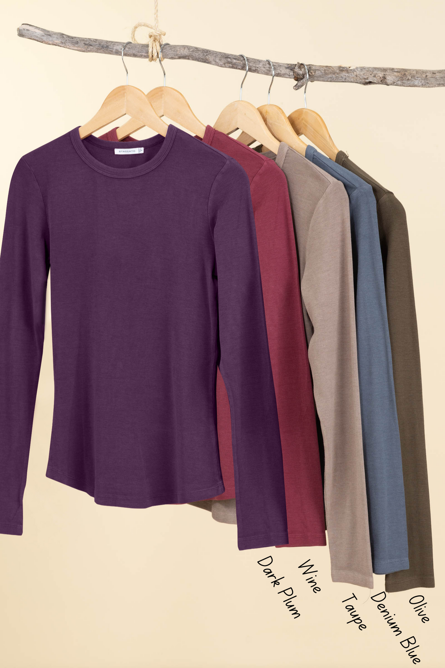 Baby Ribbed Basic Knit Long Sleeve Tops