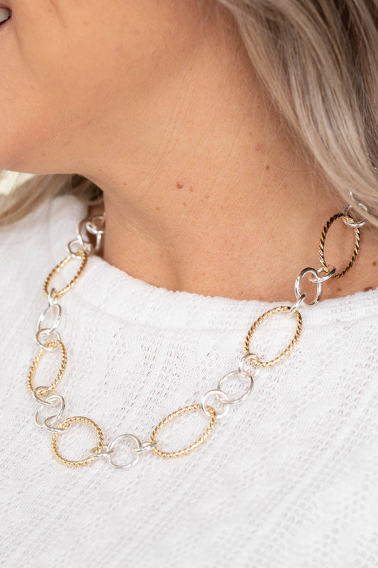 Gold and Silver Multi Link Necklace