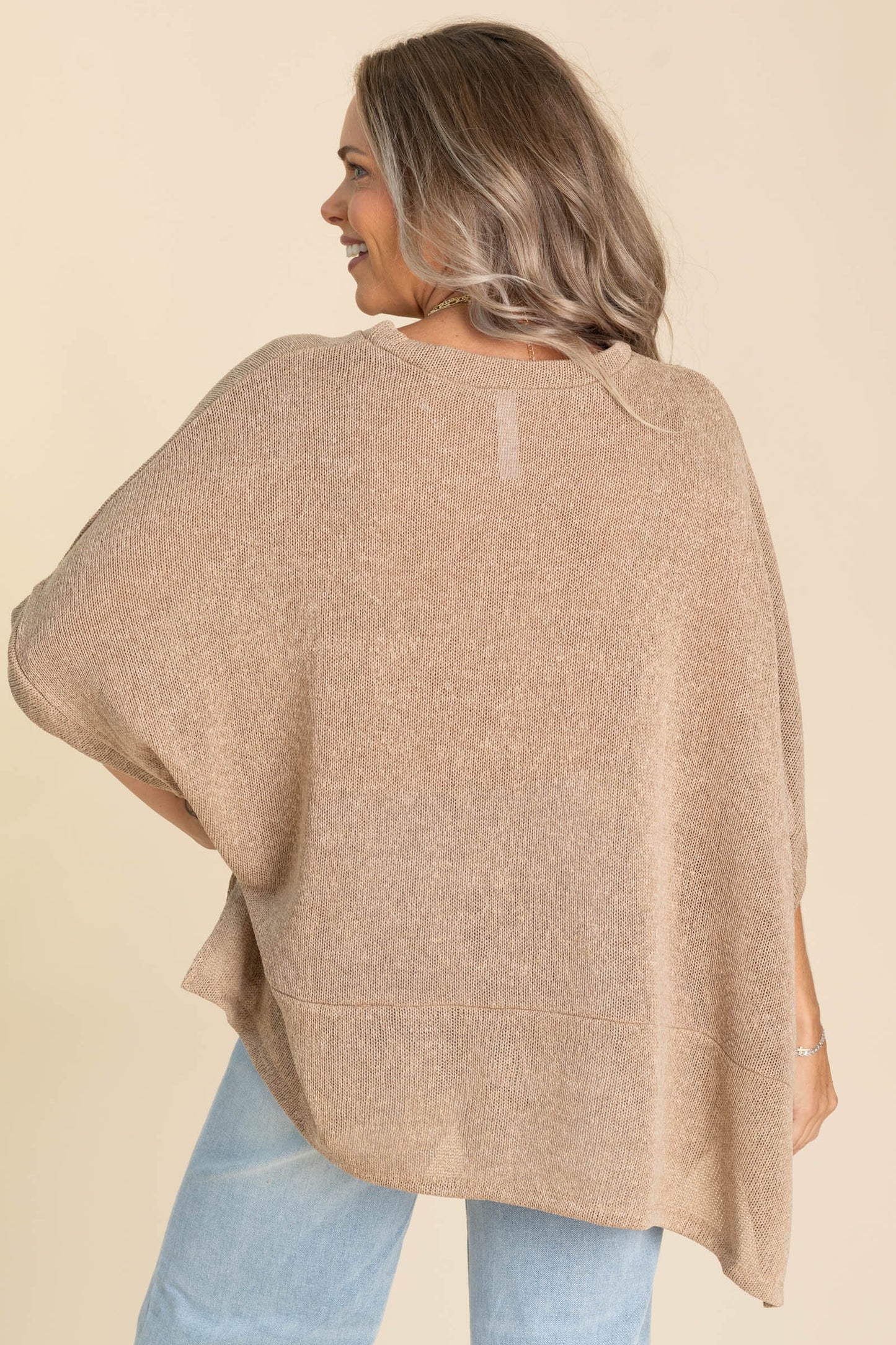 Oversized Poncho Sweater Knit Tops