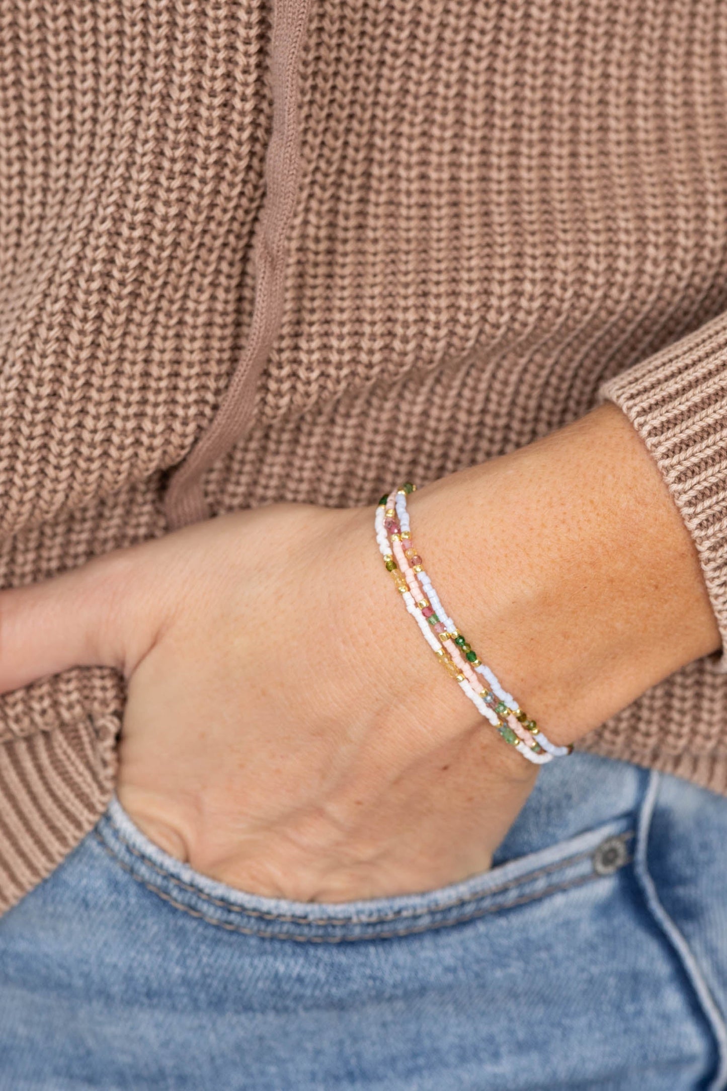 3 Piece Mini Beaded Stretch Bracelets