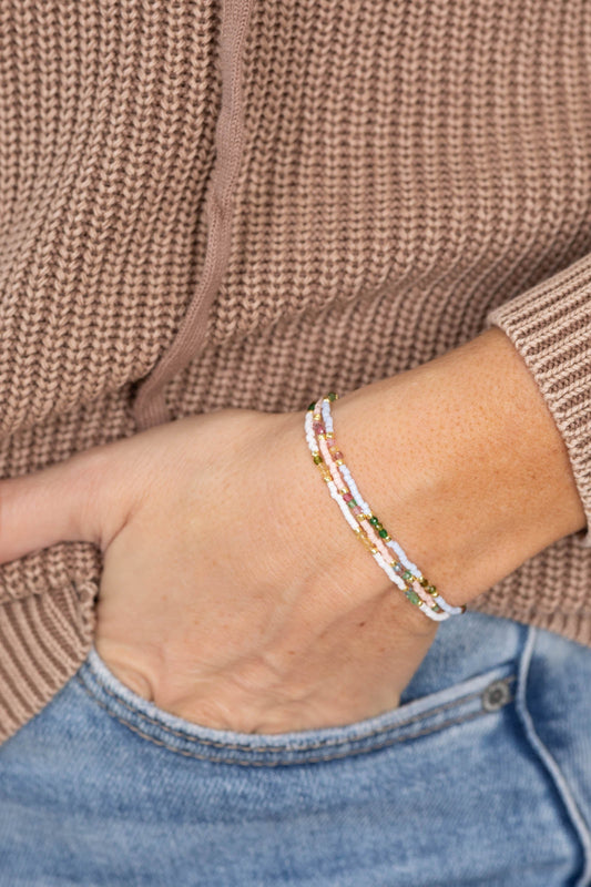 3 Piece Mini Beaded Stretch Bracelets