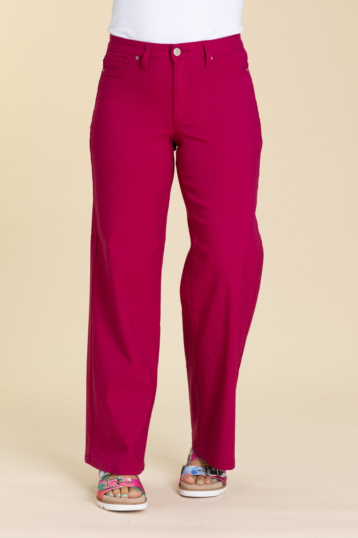 YMI Dark Fuchsia Hyperstretch Wide Leg Pants
