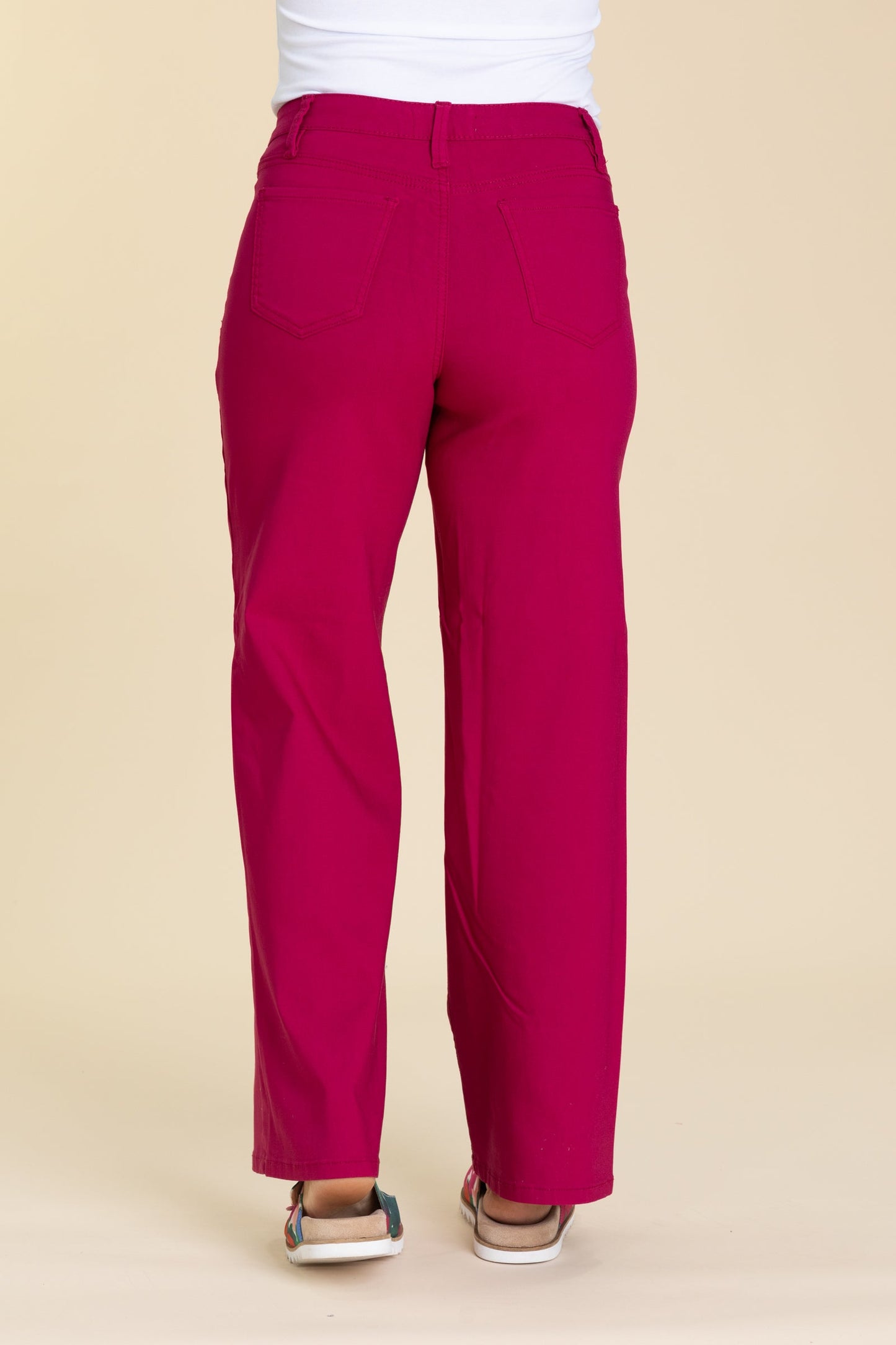 YMI Dark Fuchsia Hyperstretch Wide Leg Pants