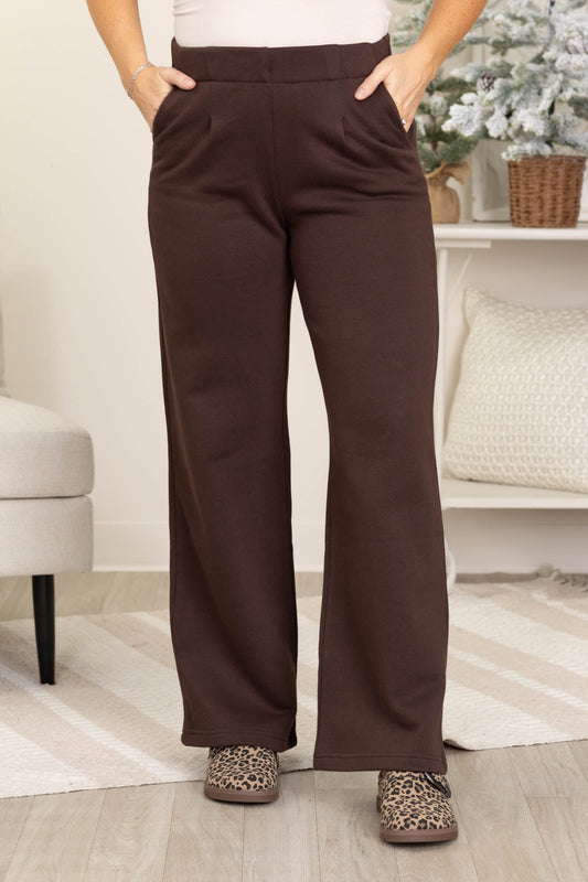 Fleece Pleated Trouser Lounge Pants