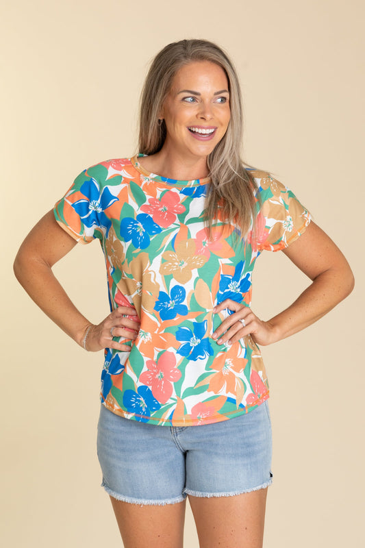 Floral Multicolor Soft Knit Top