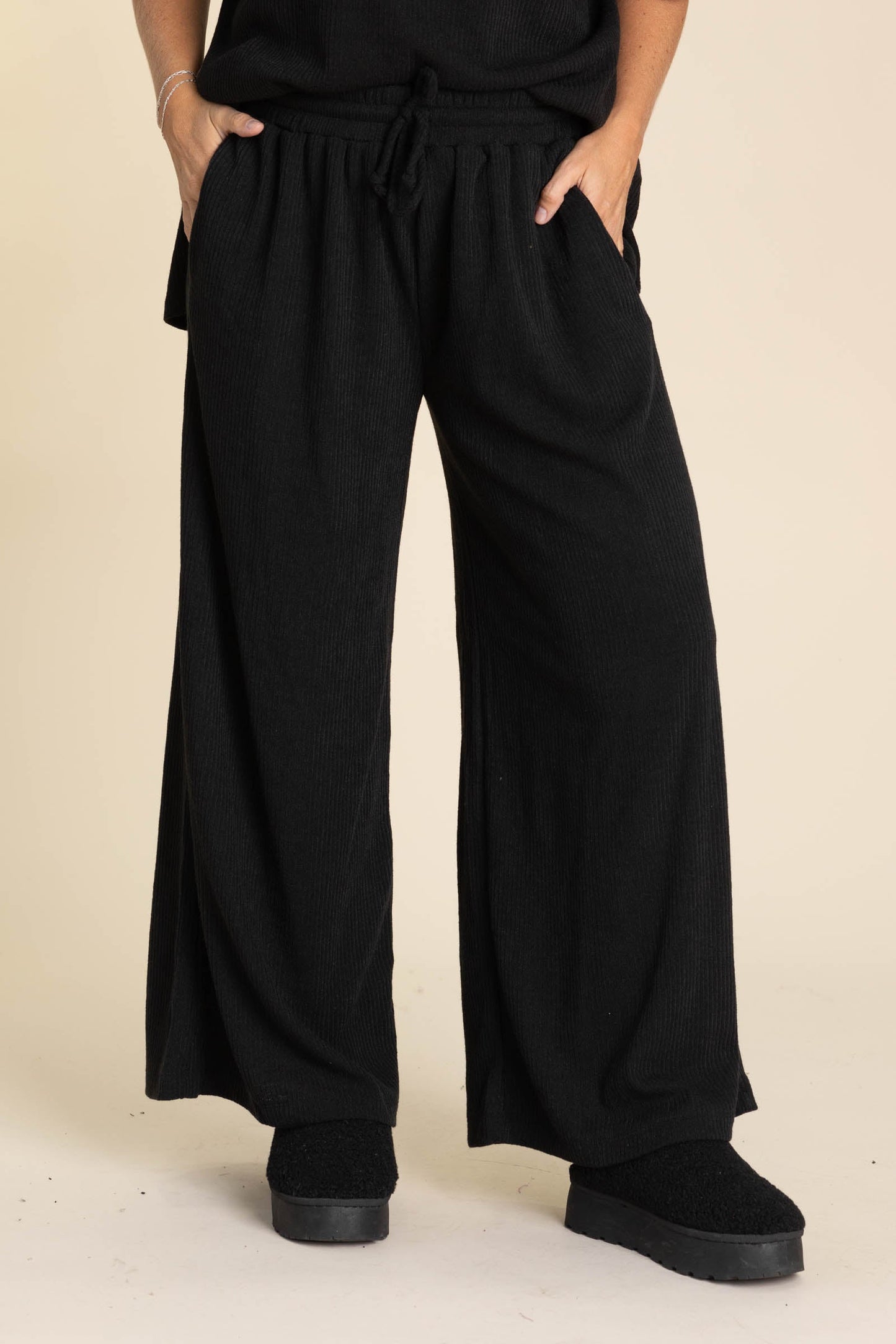 Oversized Short Sleeve Cowl Neck And Pant Sets