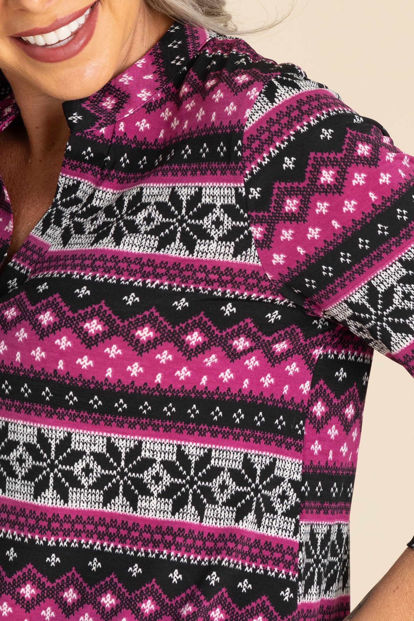 Violet Snowflake Lizzy Wrinkle Free Top