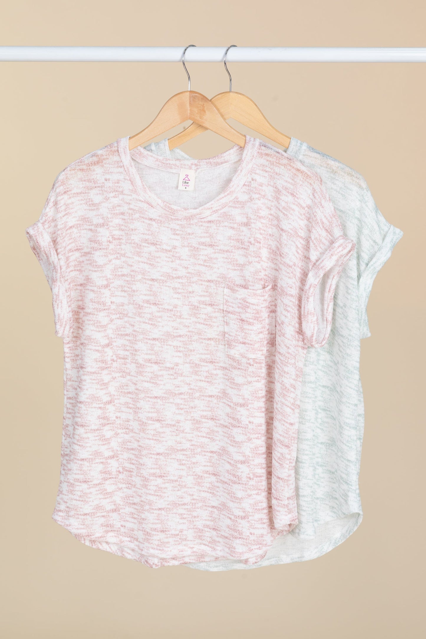 Relaxed Fit Marled Texture Knit Tops